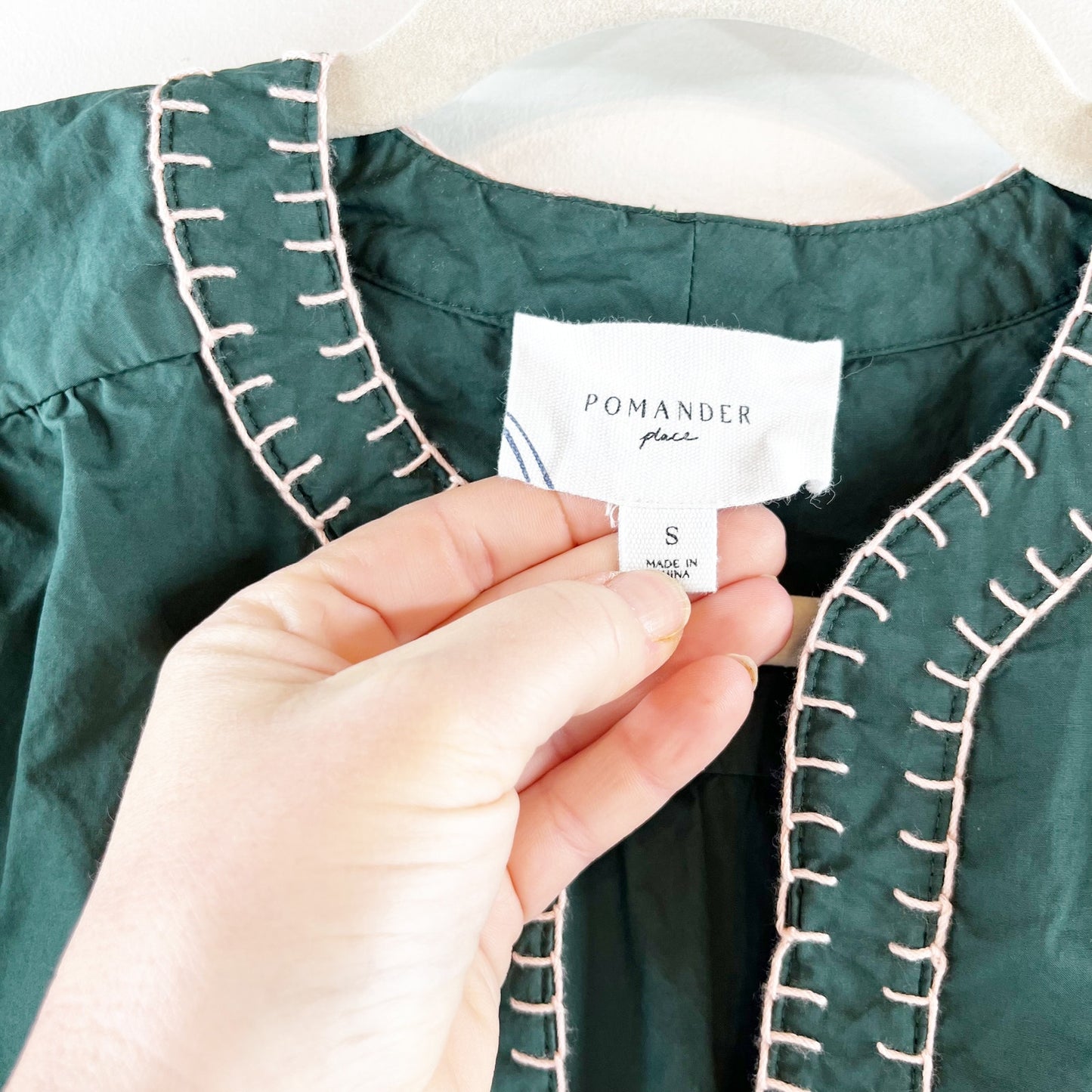 Tuckernuck Pomander Place Short Sleeve Kinsley Babydoll Mini Dress Evergreen S