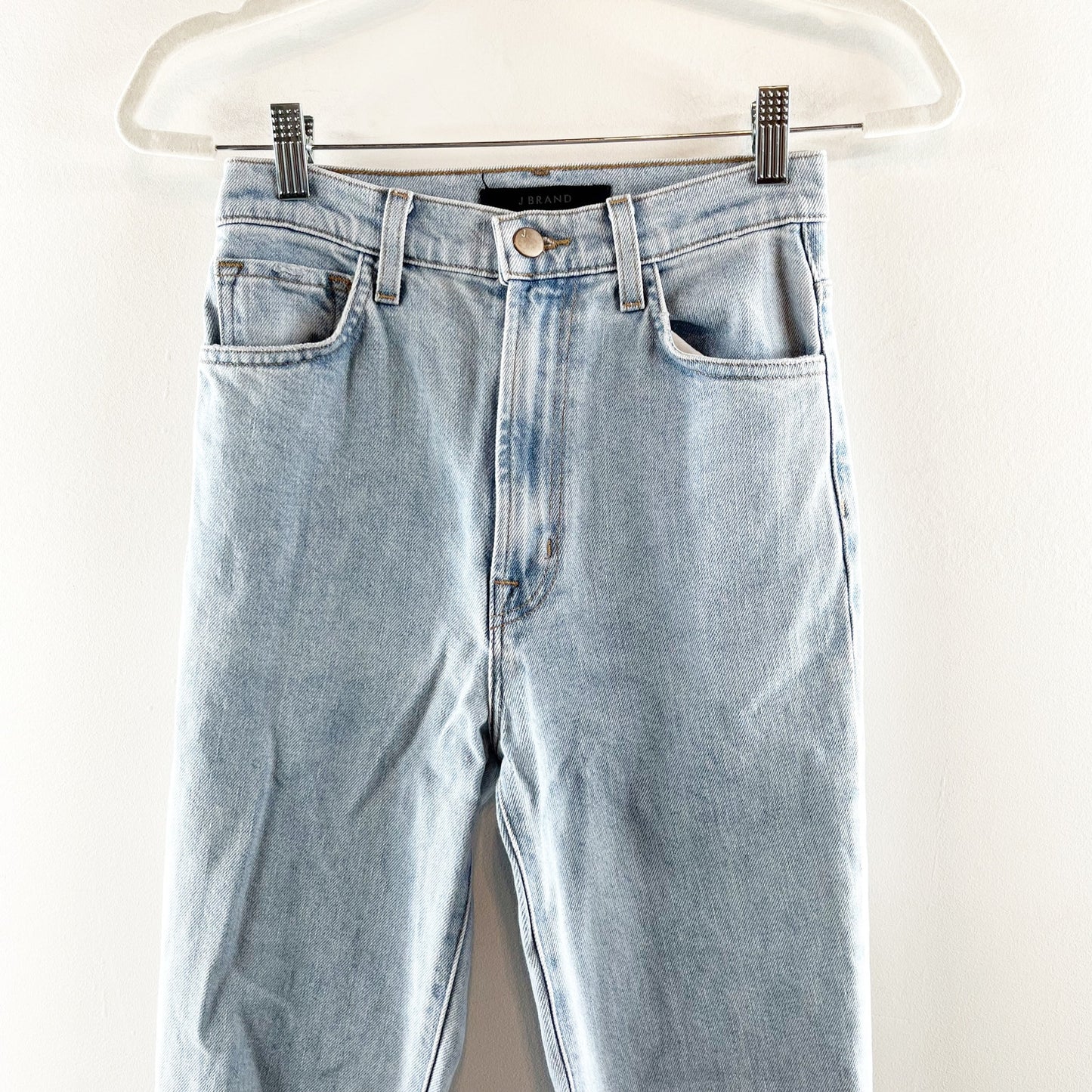 J. Crew High Rise Runway Bootcut Raw Hem Jeans in Gigi Raze Blue 25