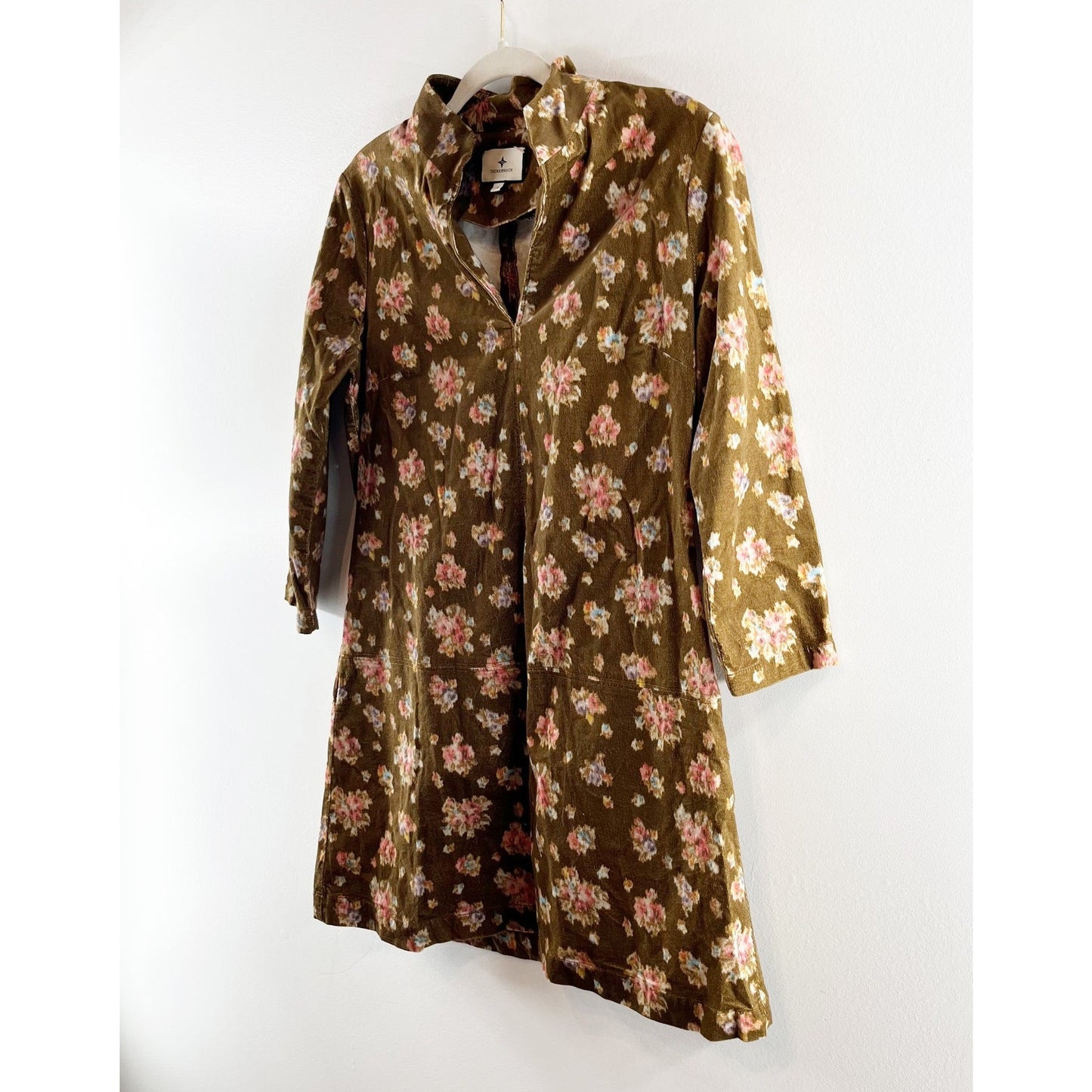 Tuckernuck Hazel Bouquet Corduroy Clifton Mini Dress Brown Small