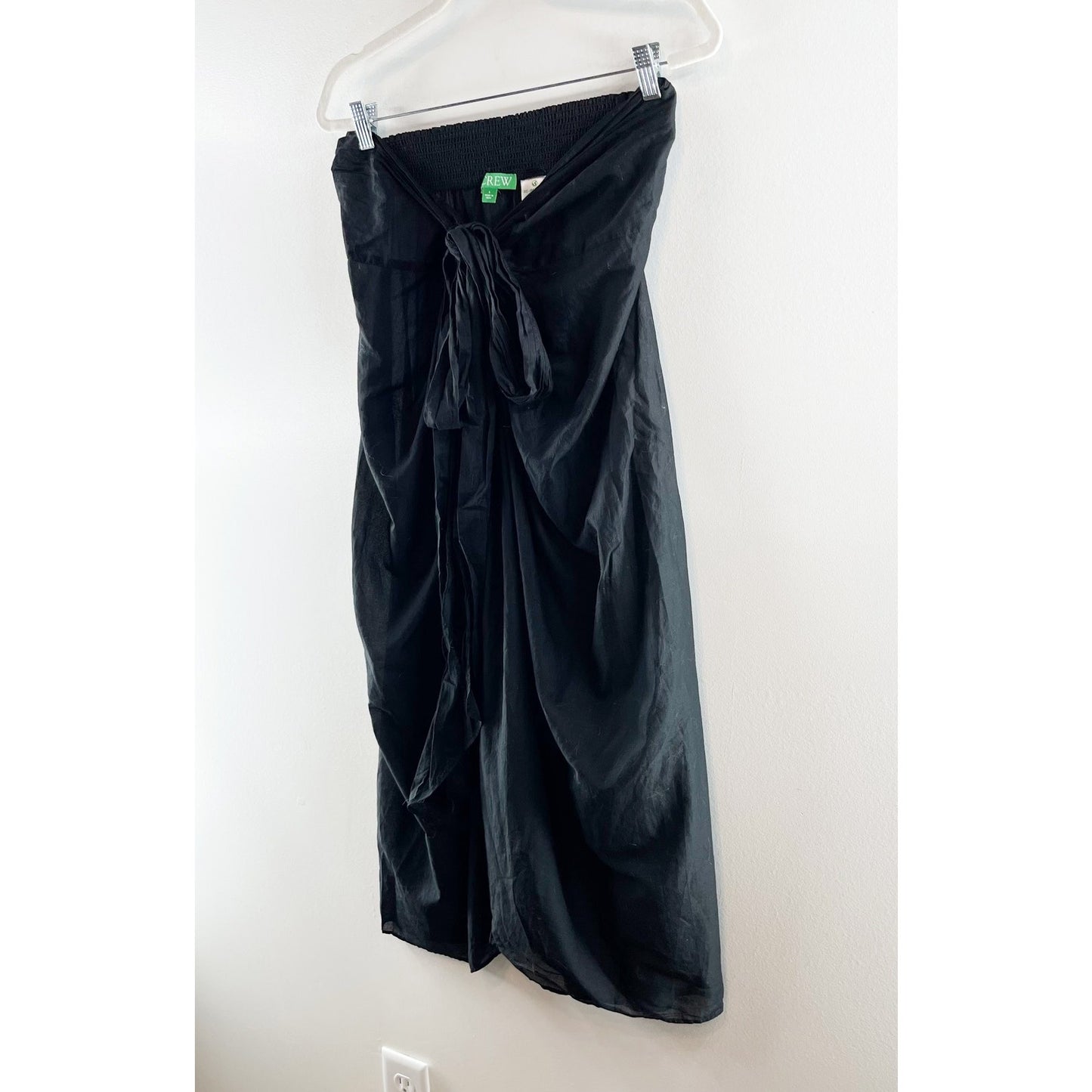 J. Crew Convertible Beach Cotton Sarong Skirt Dress Black Large