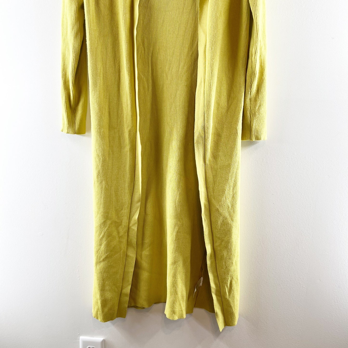 Saturday Sunday Anthropologie Ribbed Midi Dress and Cardigan Sweater Set Green