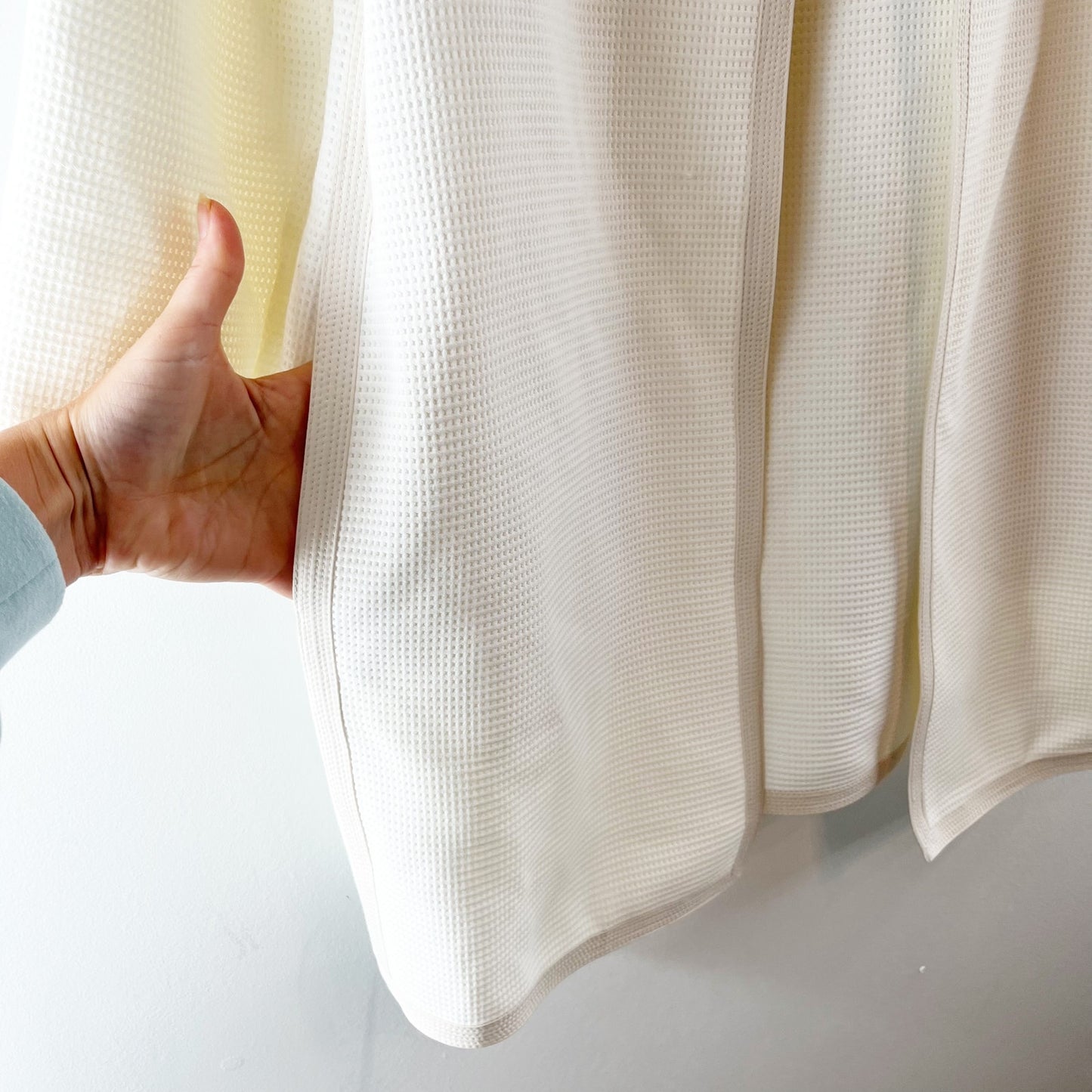 Lafayette 148 New York Long Sleeve Open Waffle Knit Jacket Blazer White Small