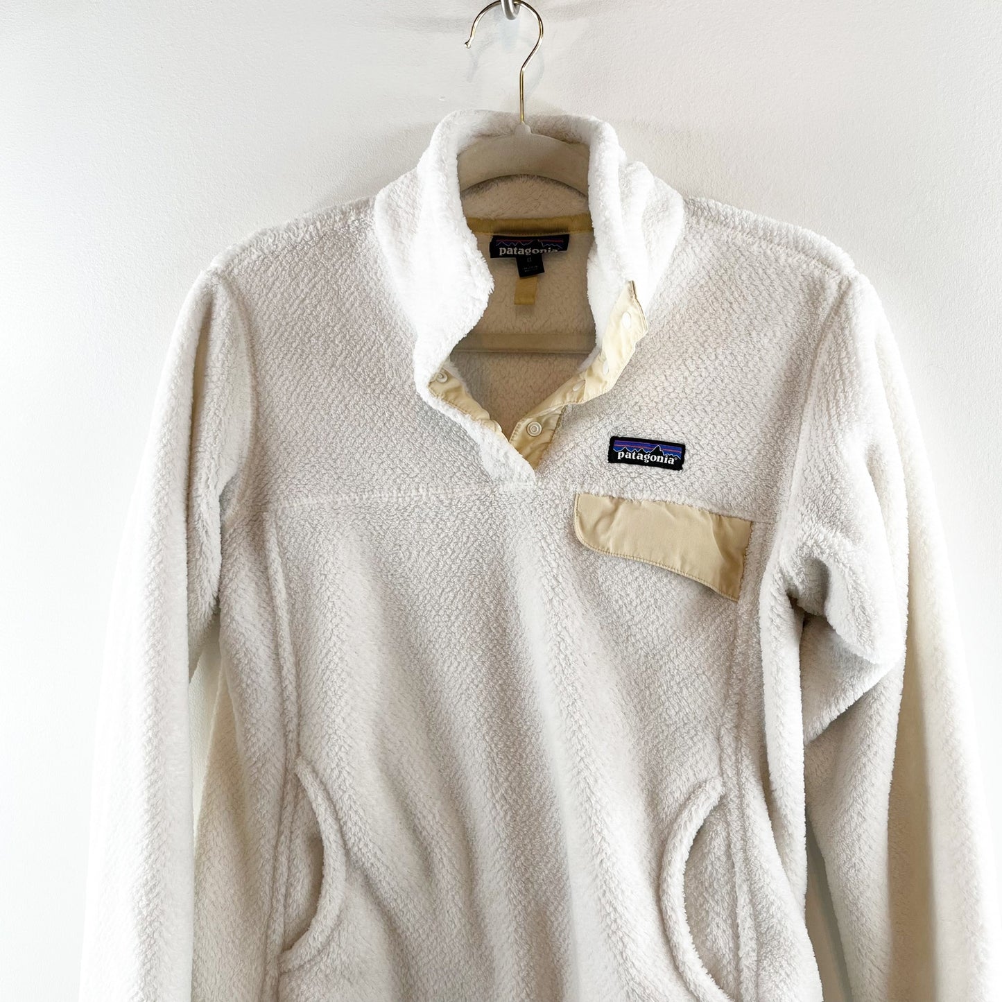 Patagonia Re-Tool Snap T Pullover Fleece Jacket Ivory Cream Medium