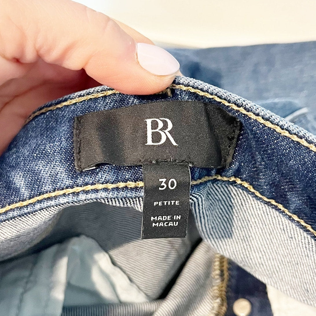 Banana Republic High Rise Button Fly Straight Leg Jeans Blue 30 Petite