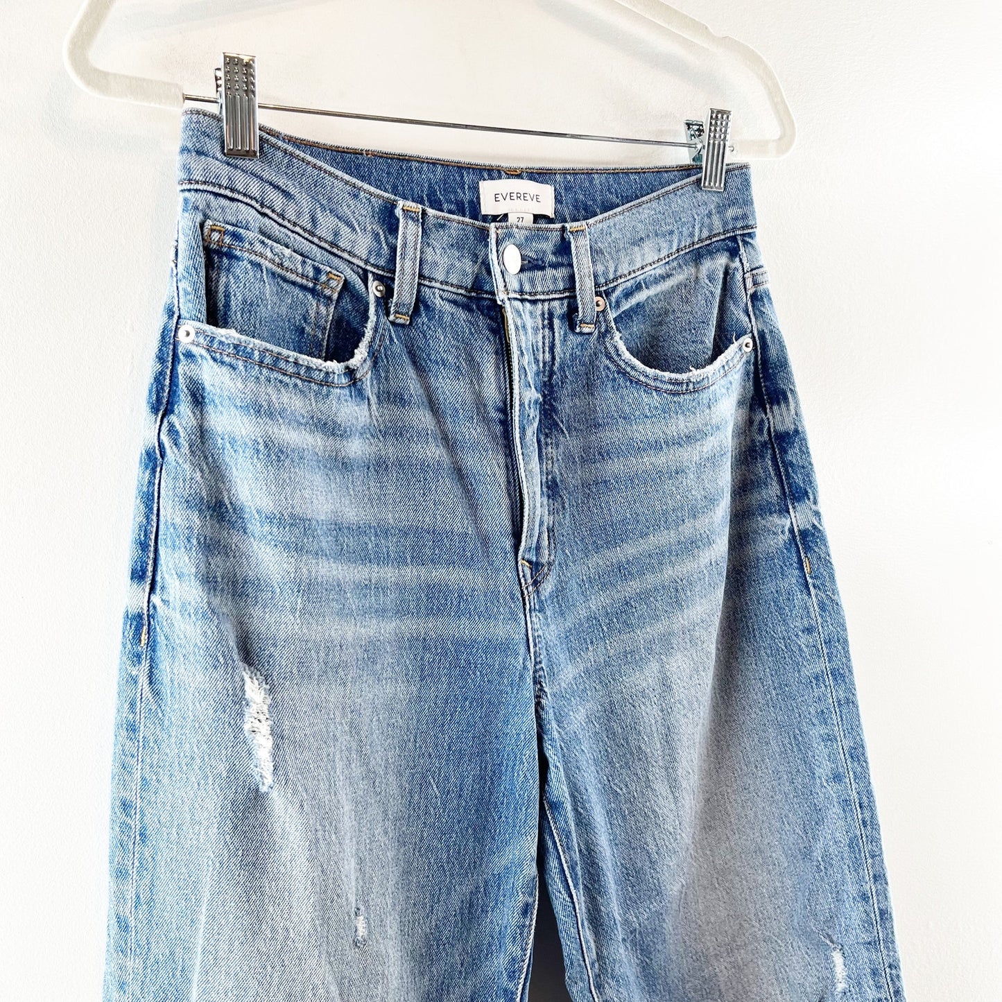 Evereve High Rise Vintage Barrel Jeans Blue 27