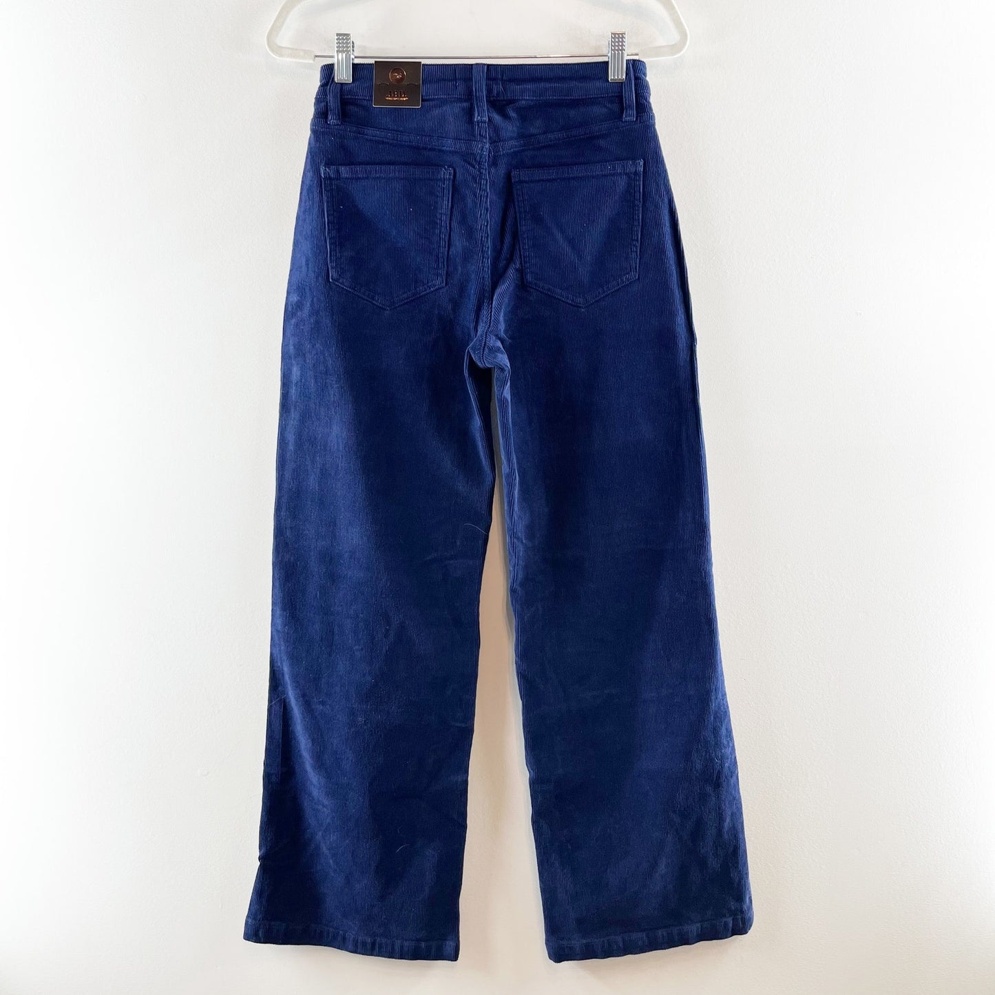 JBD Corduroy Mini Patch Pocket Longer Length Wide Leg Denim Jeans Navy 26