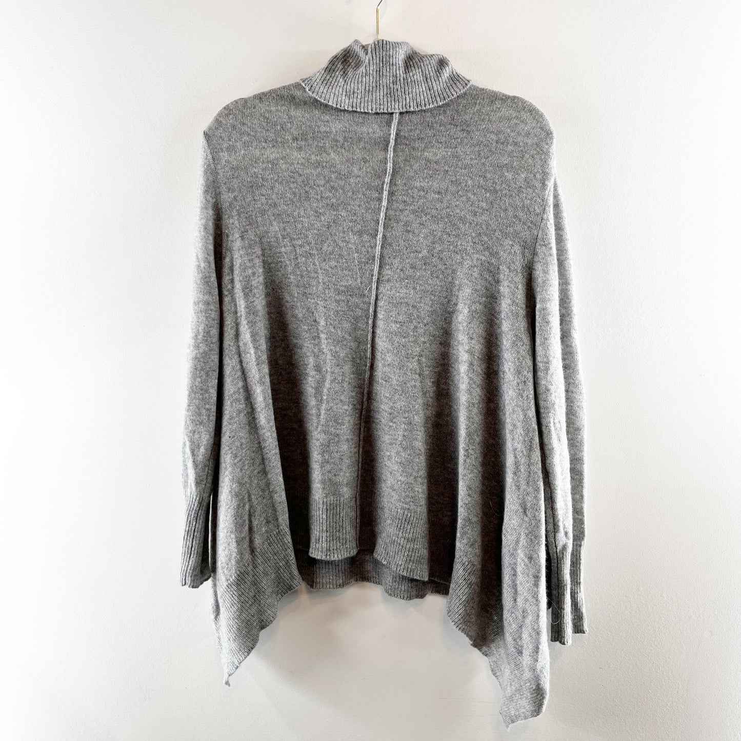 Skull Cashmere Turtleneck Long Sleeve Cashmere Sweater Gray Medium