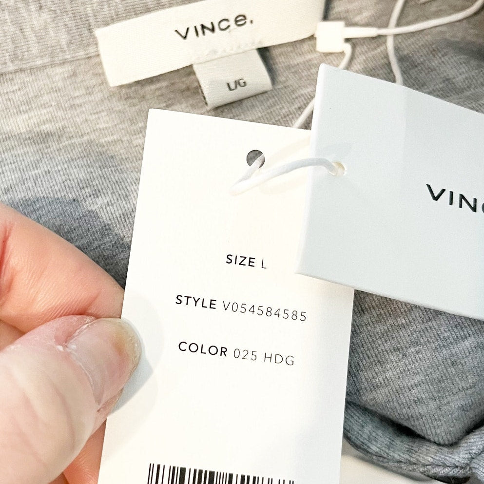 Vince Cropped Long Sleeve Boxy Fit Jacket Shacket Gray Large