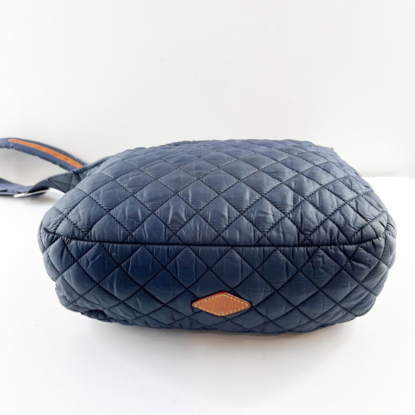 MZ Wallace Small Parker Deluxe Quilted Crossbody Bag Dawn Navy Blue