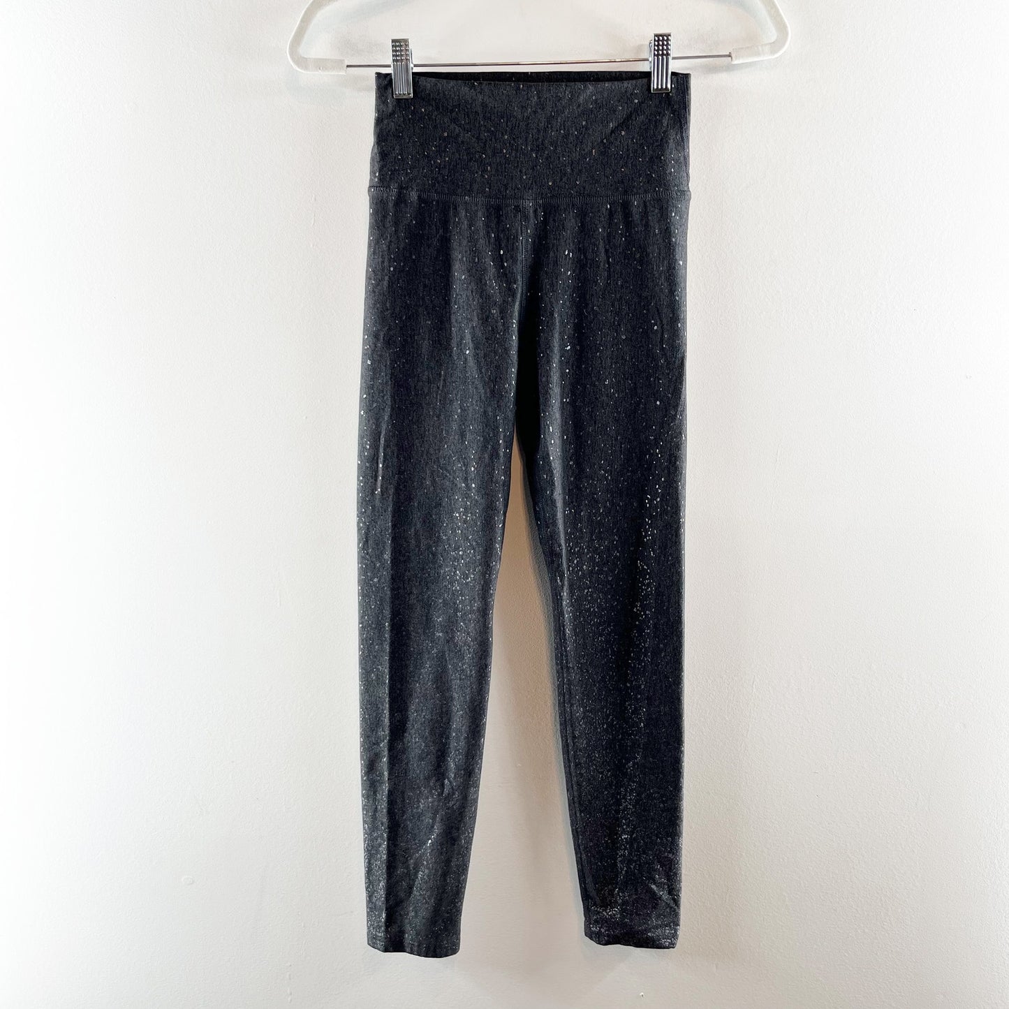 Carbon38 High Rise Foil Leggings in Melt Heather Gray Medium
