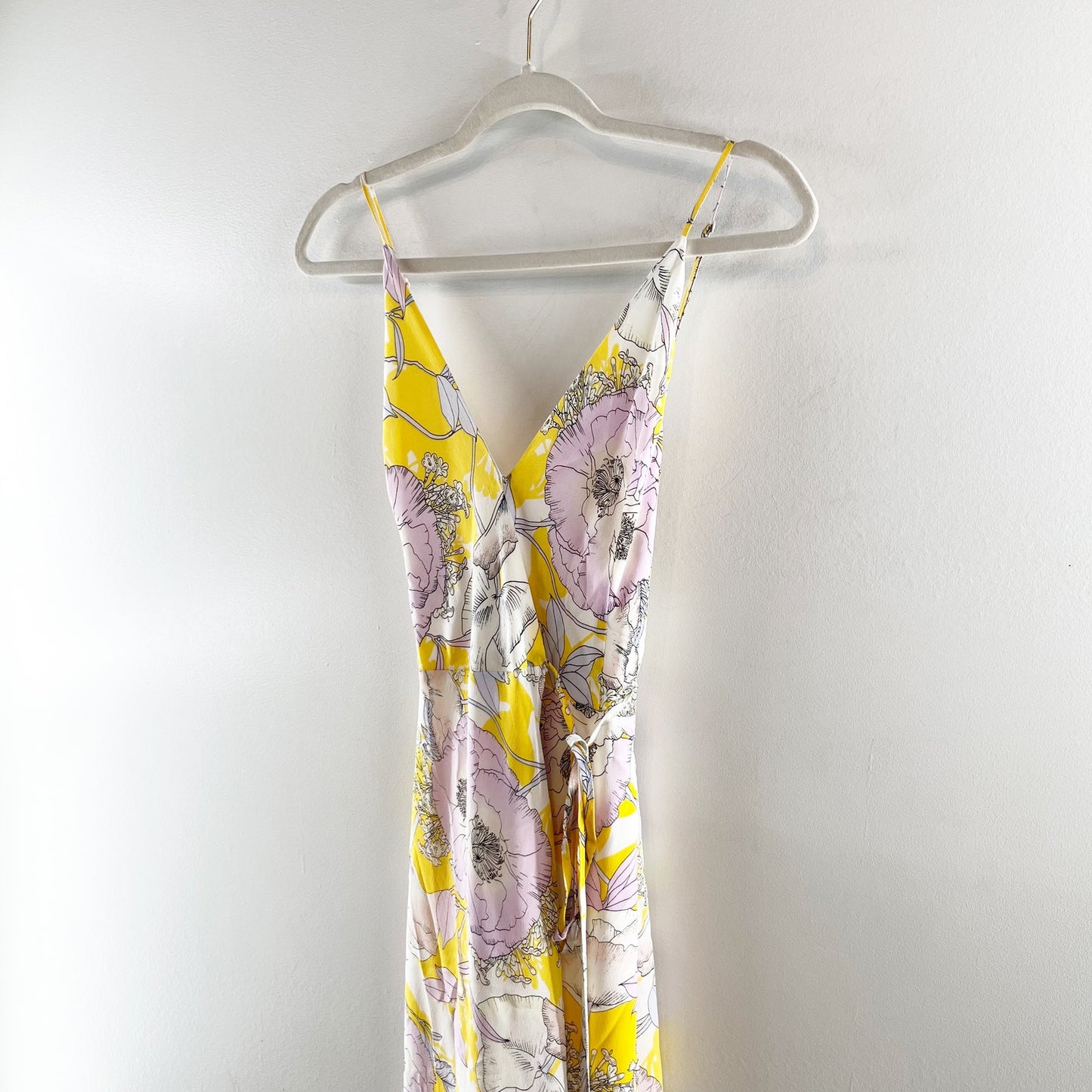 Yumi Kim Rush Hour Wrap Maxi Dress in Bora Bora Floral Yellow Medium
