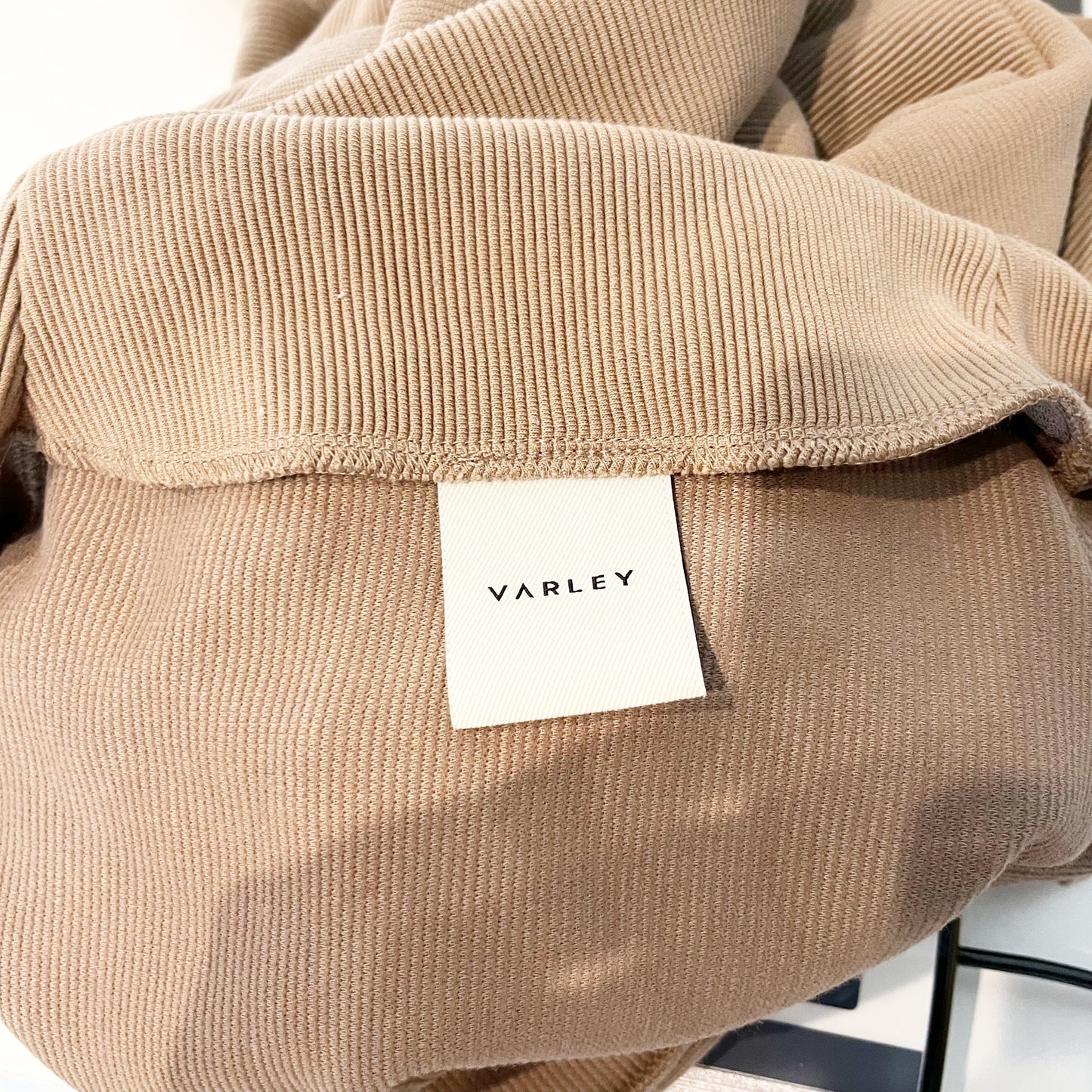 Varley Acadia 1/2 Zip Ottoman Ribbed Pullover Sweatshirt Brown Taupe XS
