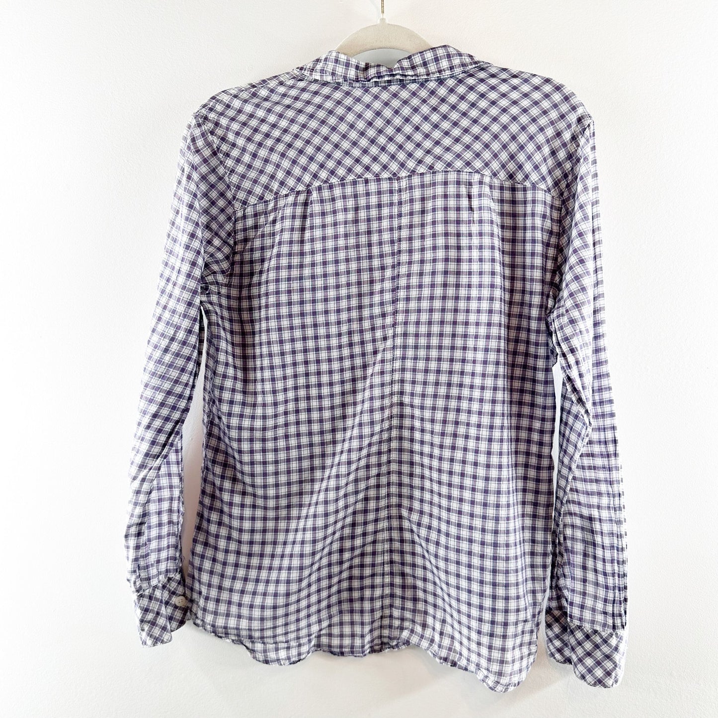 Rails Plaid Long Sleeve Chest Pocket Collared Button-Up Shirt Purple Medium