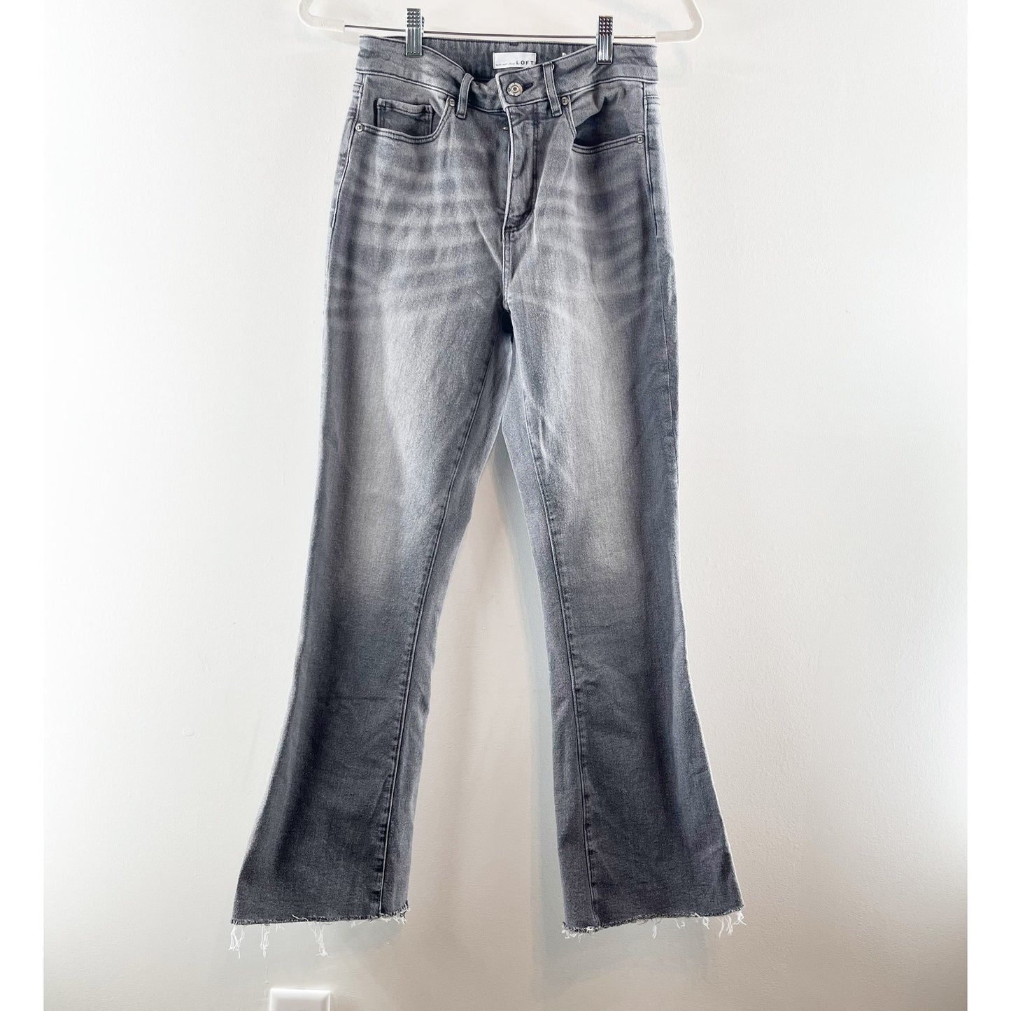 LOFT The High Rise Curvy Kick Crop Jeans Gray Black Wash 27 / 4
