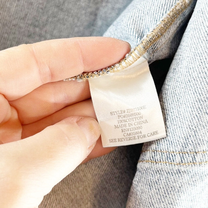 Z Supply All Day Cropped Denim Jacket Shacket Sunbleached Indigo Blue XS