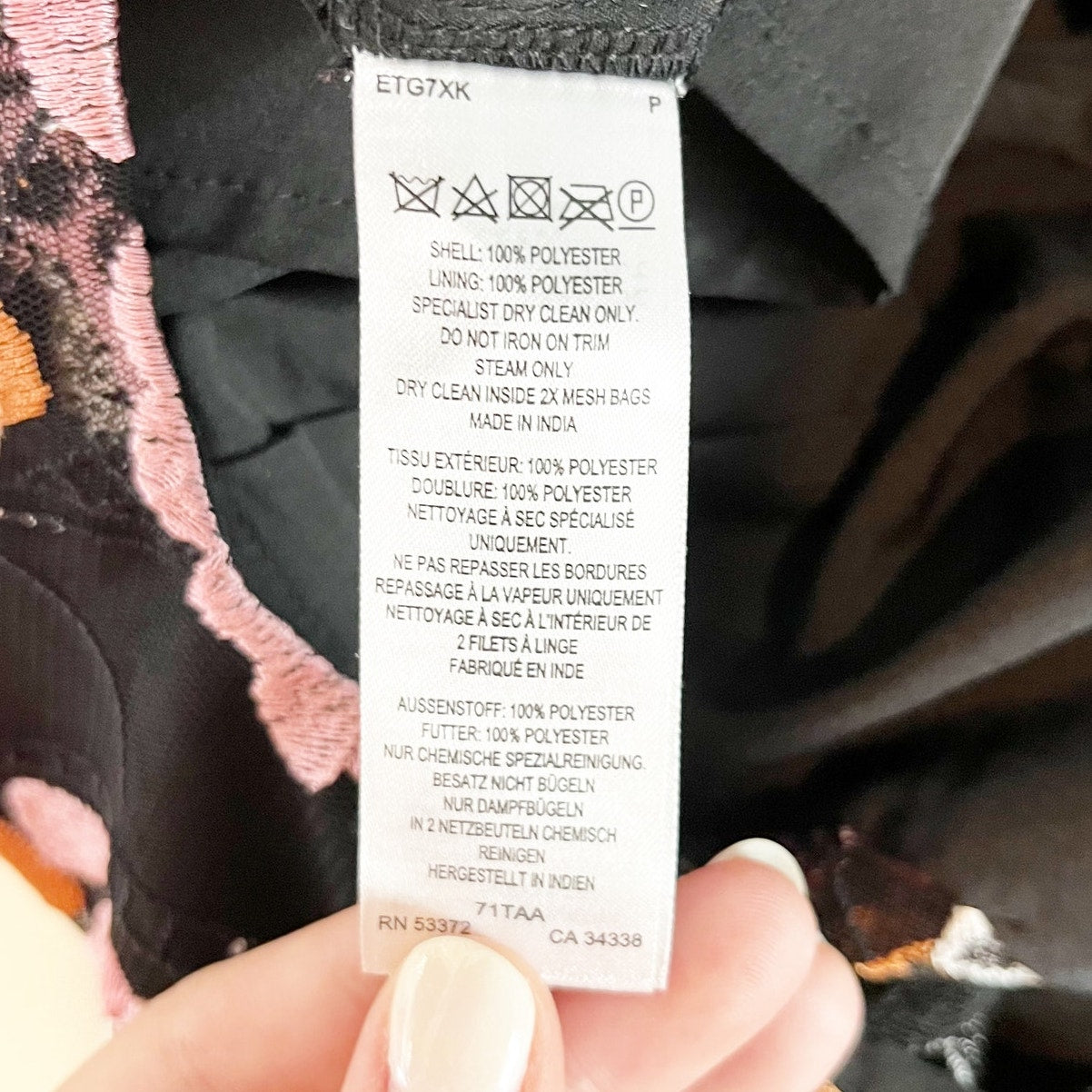 French Connection 3D Floral Applique Mini Dress Pink Black 4
