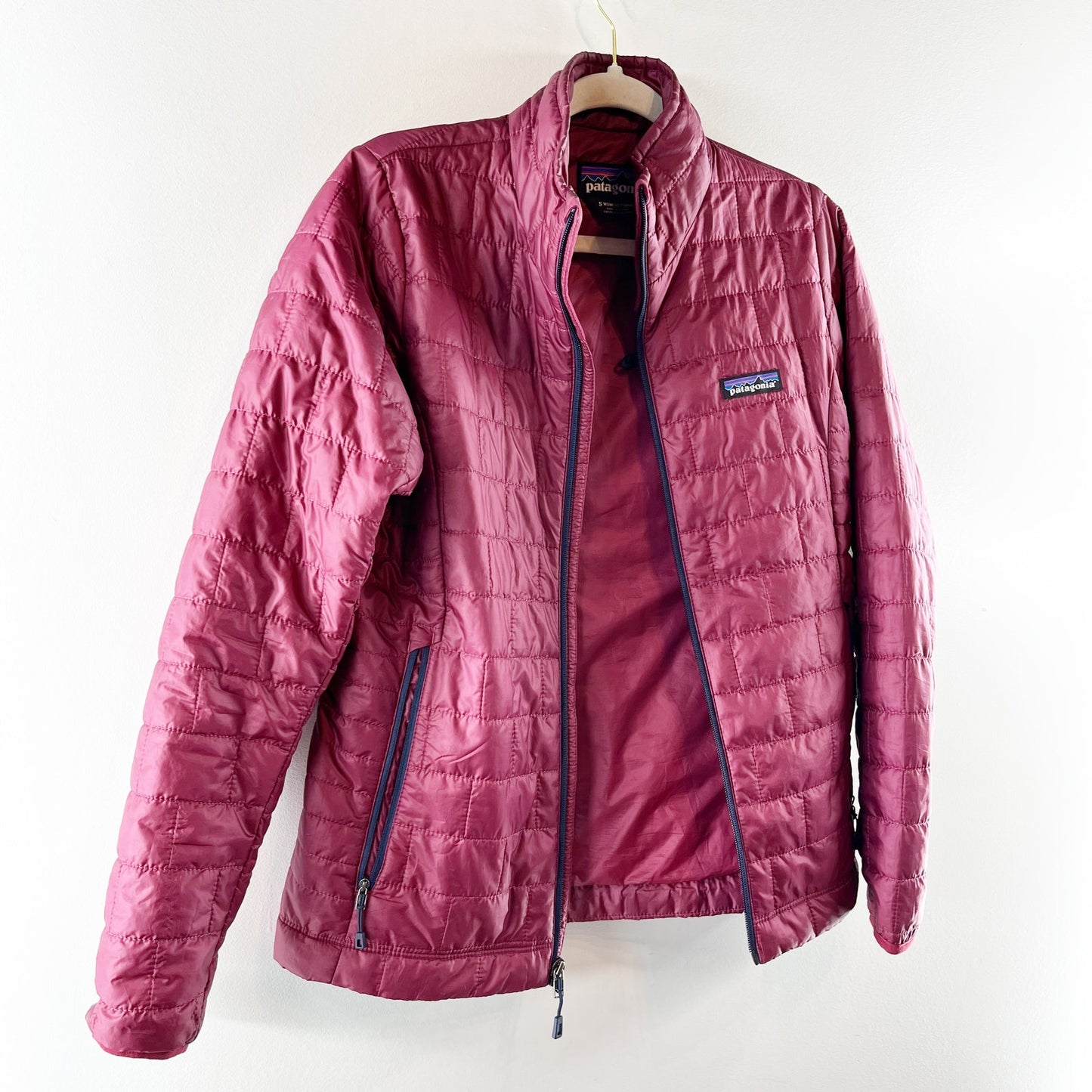 Patagonia Full Zip Nano Puff Puffer Jacket Coat Maroon Red Small