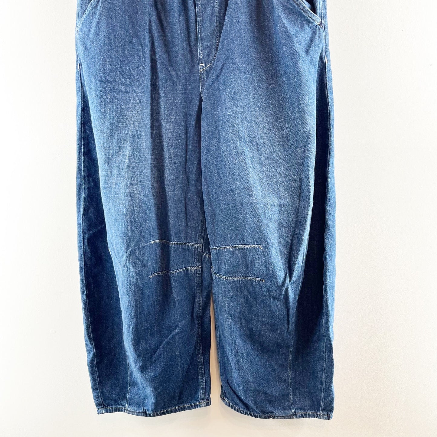 GAP Fast Horseshoe Barrel Pull On Jeans Pants Dark Indigo Blue Large