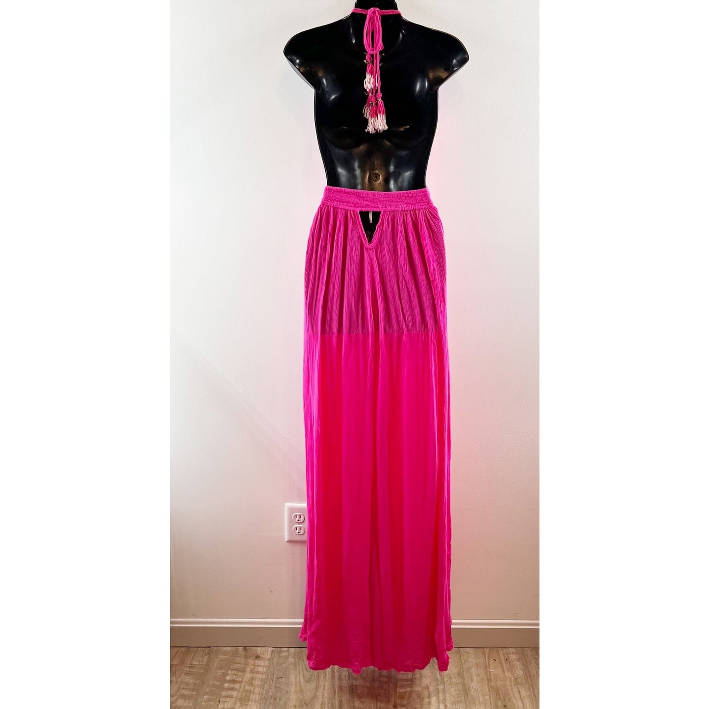 Free People Look Into the Sun Maxi Dress Baton Rouge Pink XS