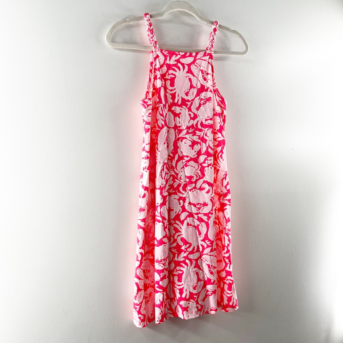 Lilly Pulitzer Kyleigh Square Neck Mini Sundress Dress Cane Coral Crab Pink XXS