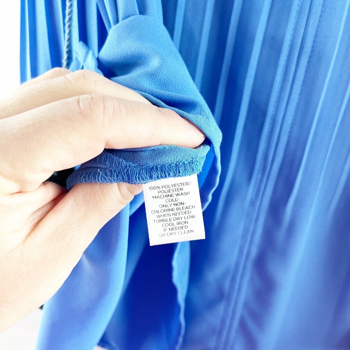 LOFT Pleated Ruffle Neck Sleeveless Tassel Blouse Tank Top Blue Small