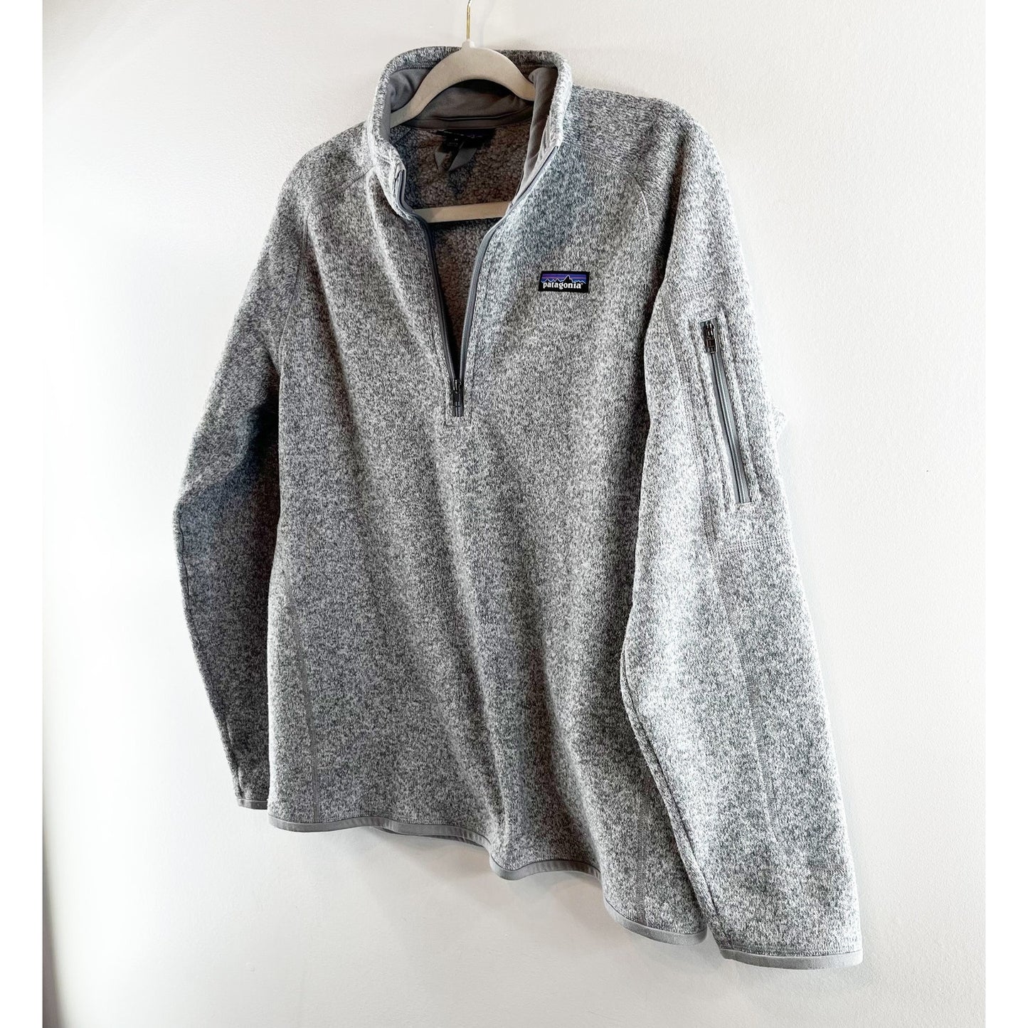 Patagonia Fleece Long Sleeve 1/4 Zip Better Sweater Jacket Birch White Gray XL