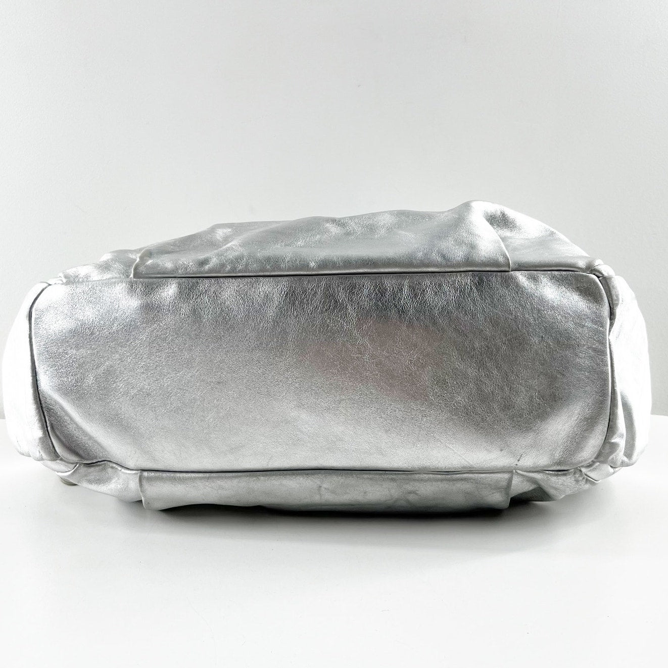 Furla Shoulder Bag Purse Metallic Silver