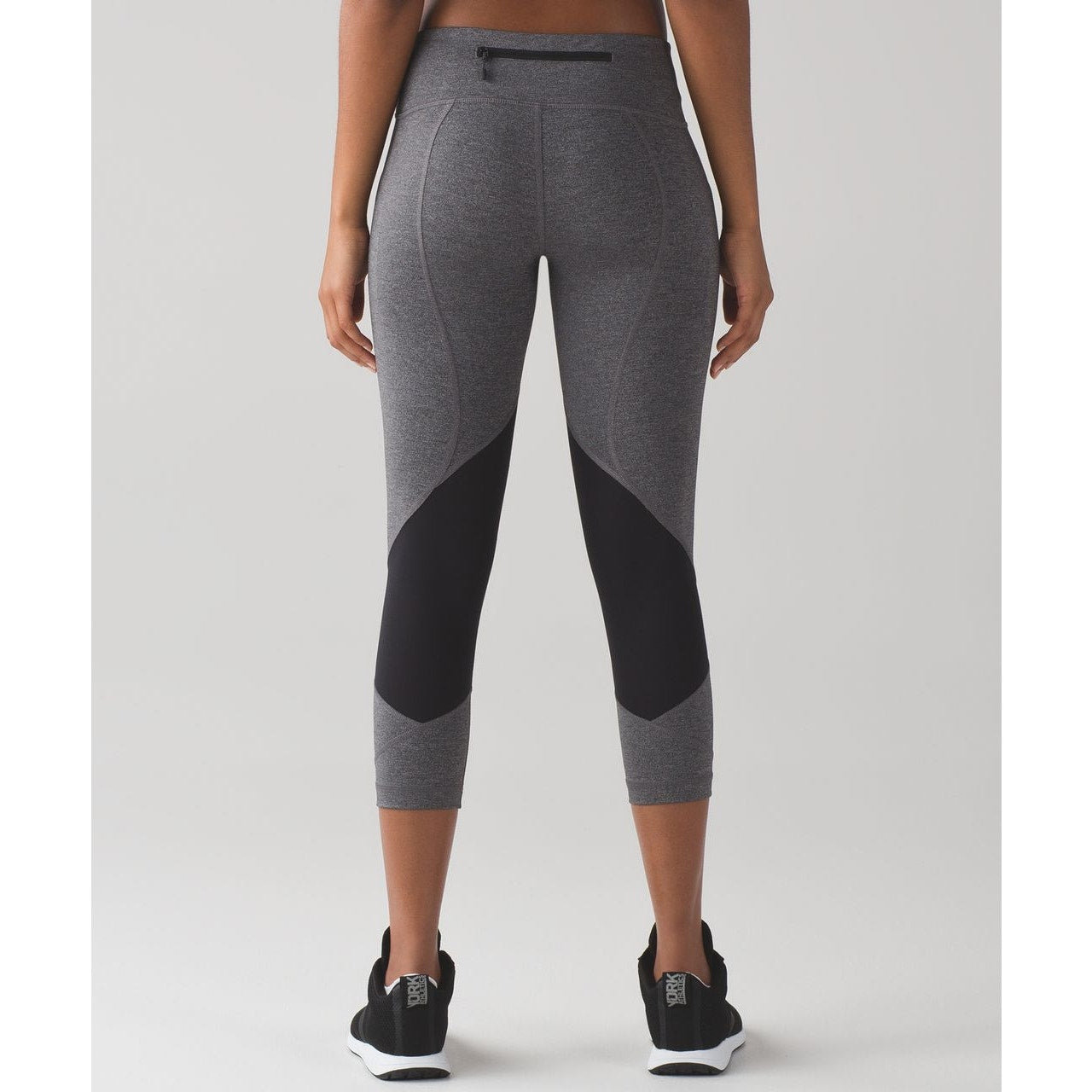 Lululemon Pace Rival Crop 19" Leggings Heathered Black Slate Gray 4