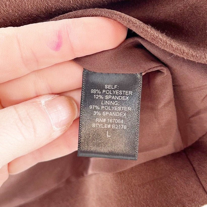 Tuckernuck Ganache Suede Meg Mini Skirt Chocolate Brown Large