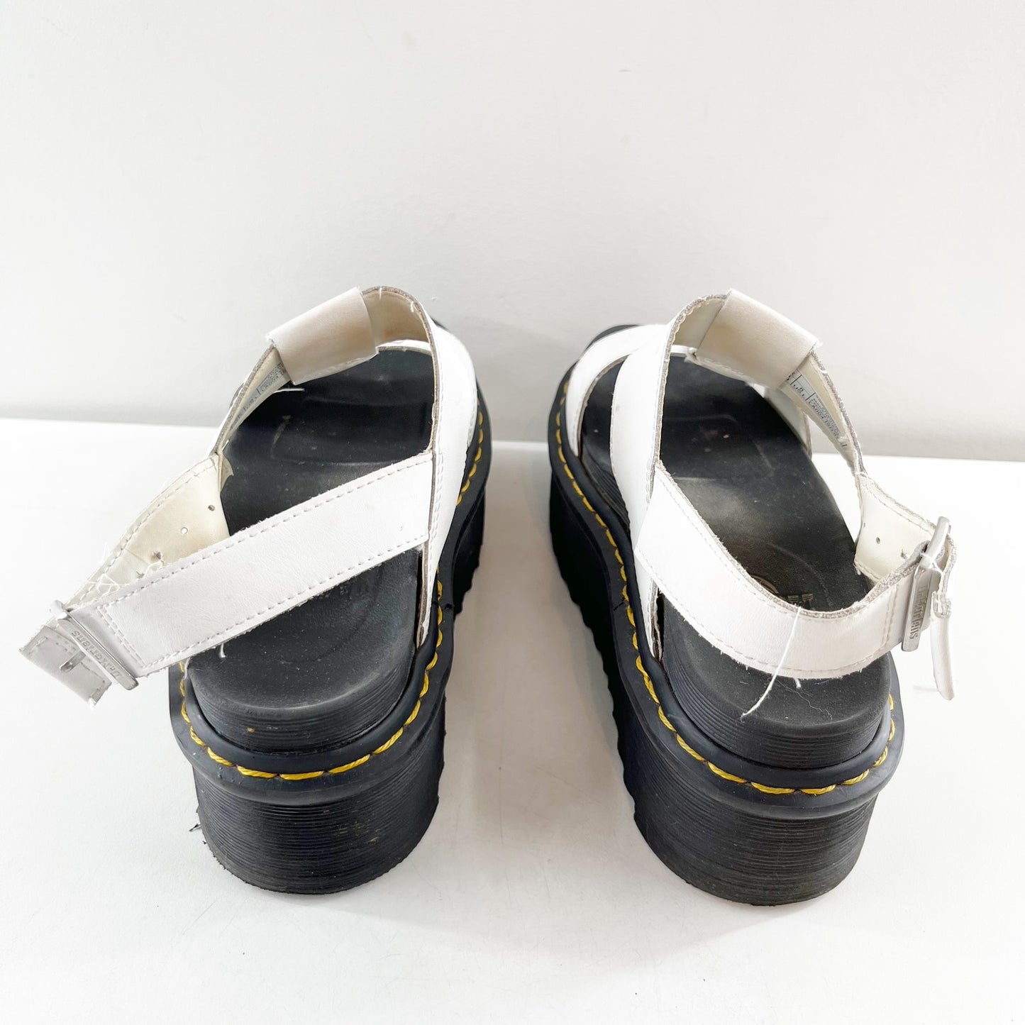 Dr. Martens Francis Leather Fisherman Platform Chunky Sandals White 8
