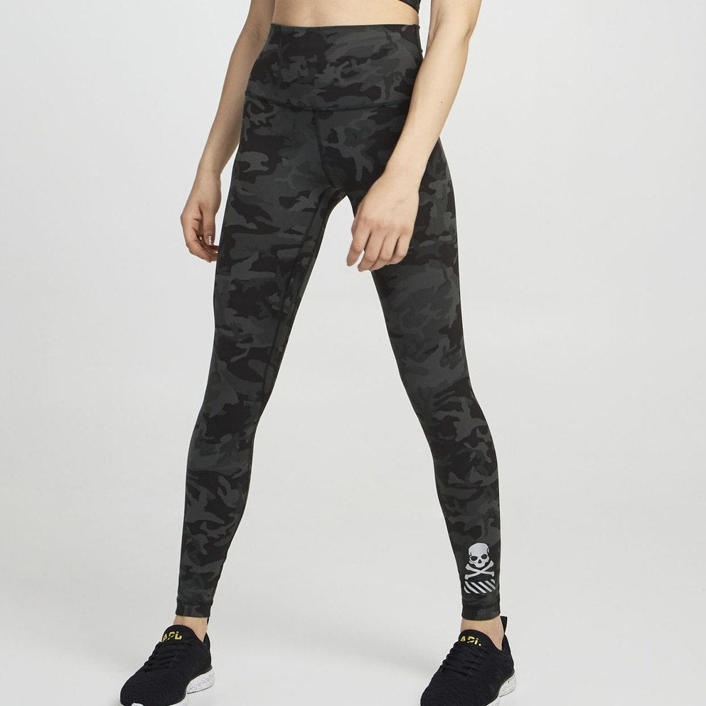 Lululemon Align Pull On High Waisted Running Leggings Pants Green Black Camo 6