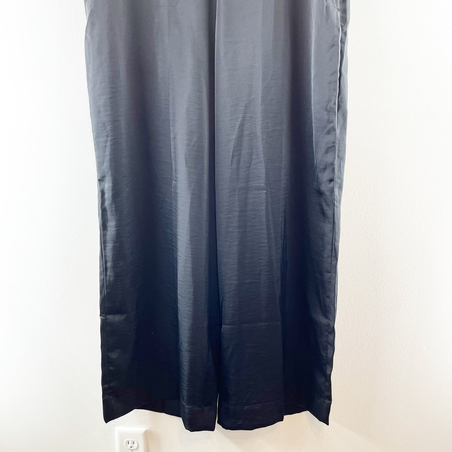 Old Navy High Rise Super Wide Leg Satin Trouser Dress Pants Black 14