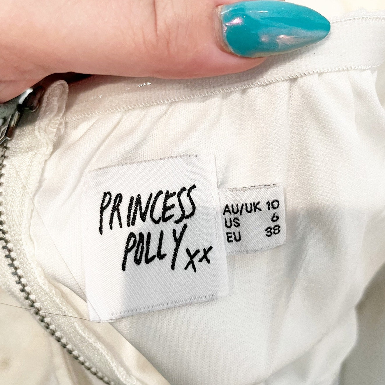 Princess Polly Hunter Mae Strapless Ruched Frill Short Romper White 6