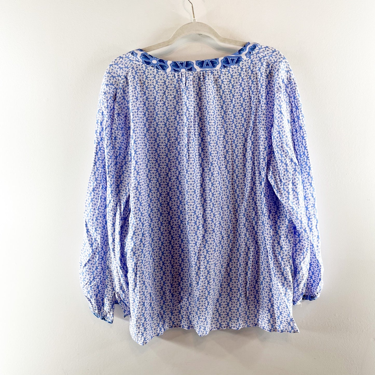 Vineyard Vines Long Sleeve Button Front Blouse Top Blue XL