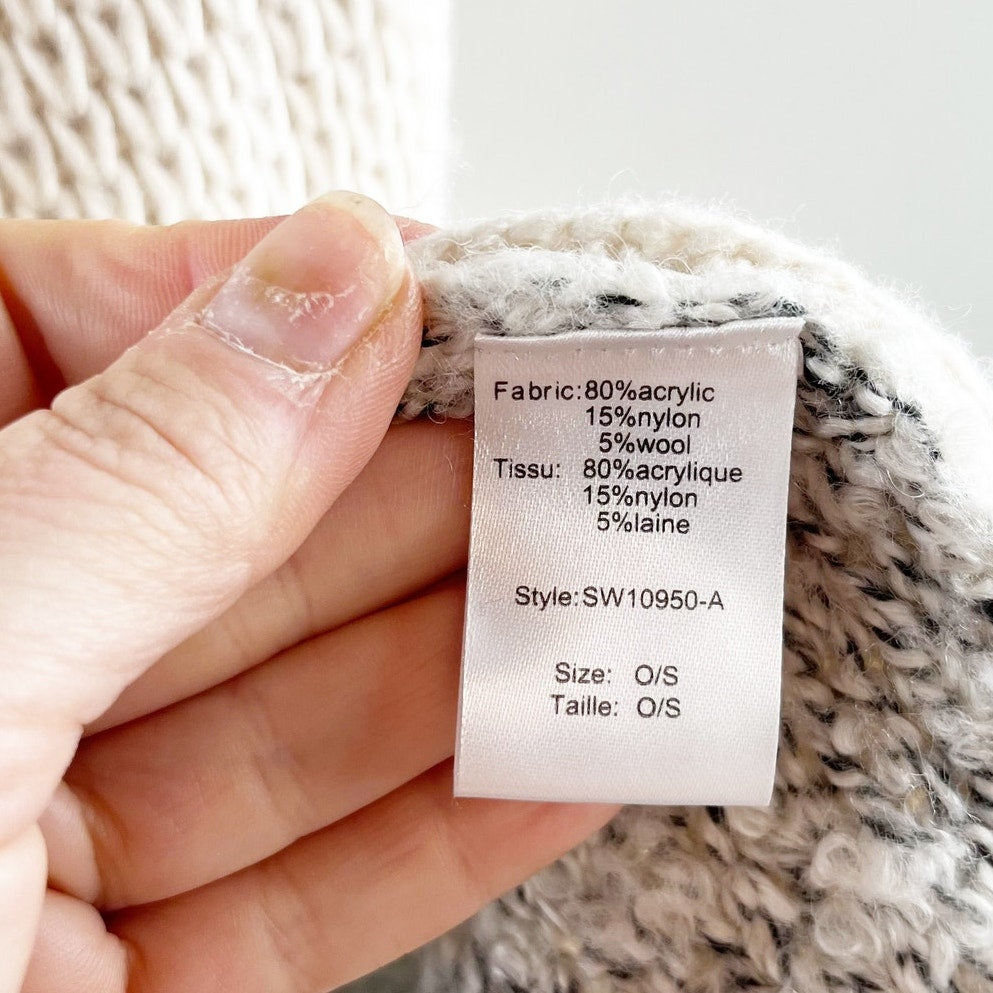 Elan Colorblock Short Sleeve Open Knit Sweater Cardigan Beige Gray One Size