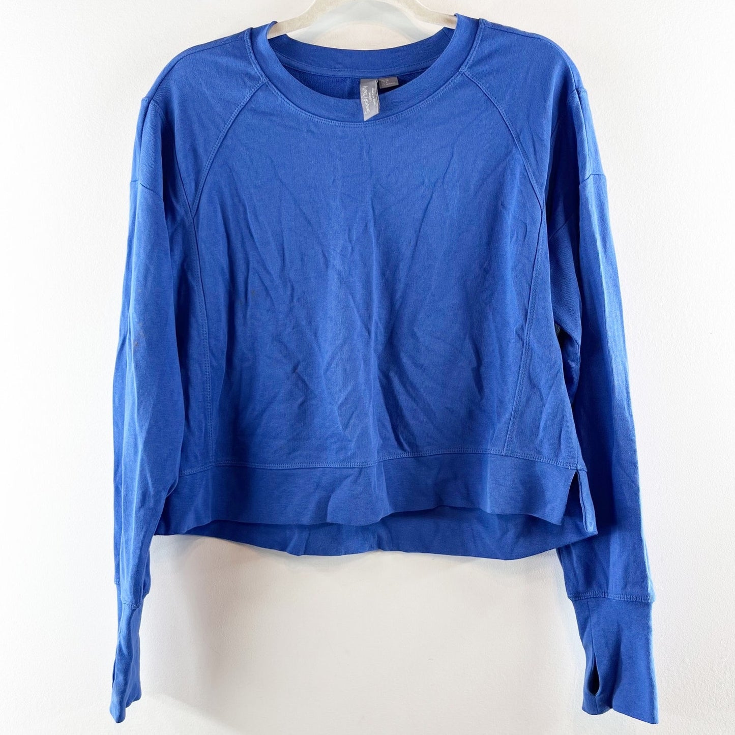 Sweaty Betty After Class Long Sleeve Crewneck Sweatshirt Royal Blue 4