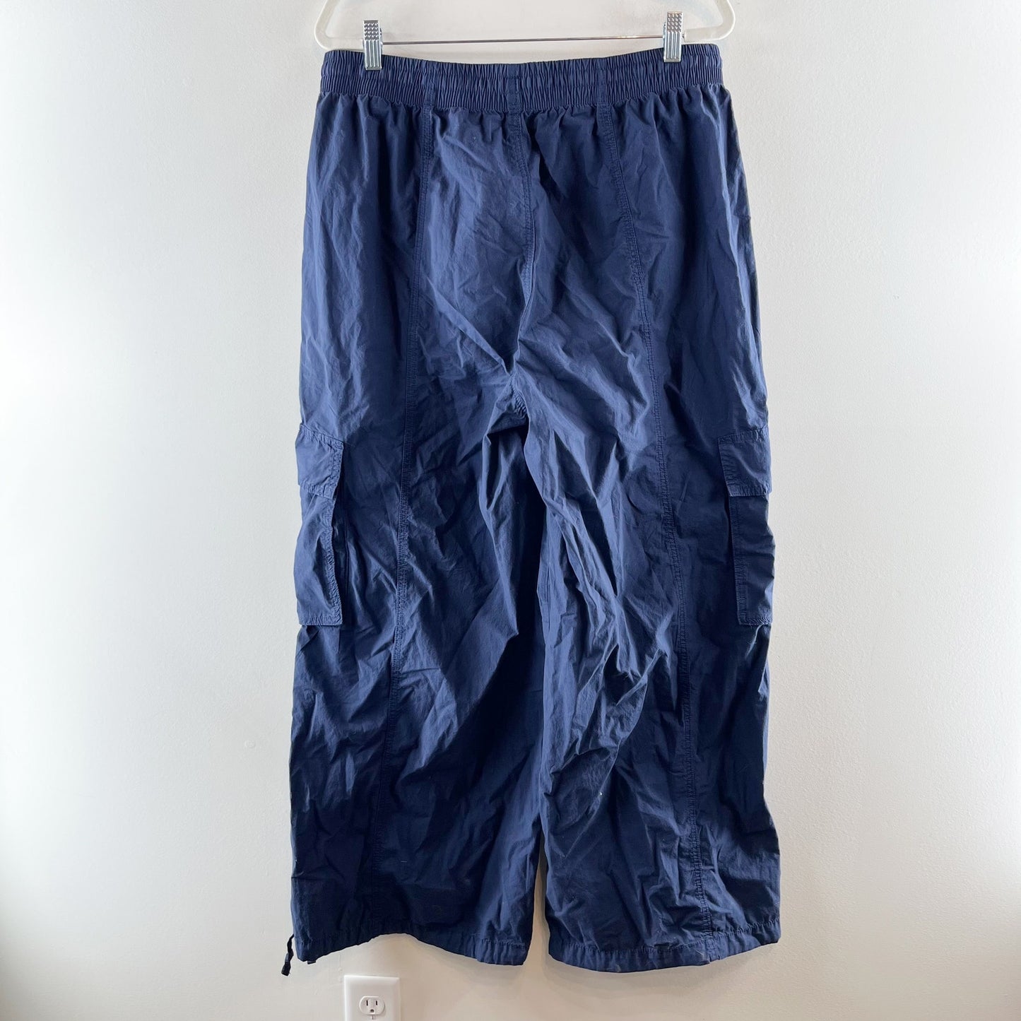 Aerie High Rise Baggy Cargo Wide Leg Pants Navy Blue Large