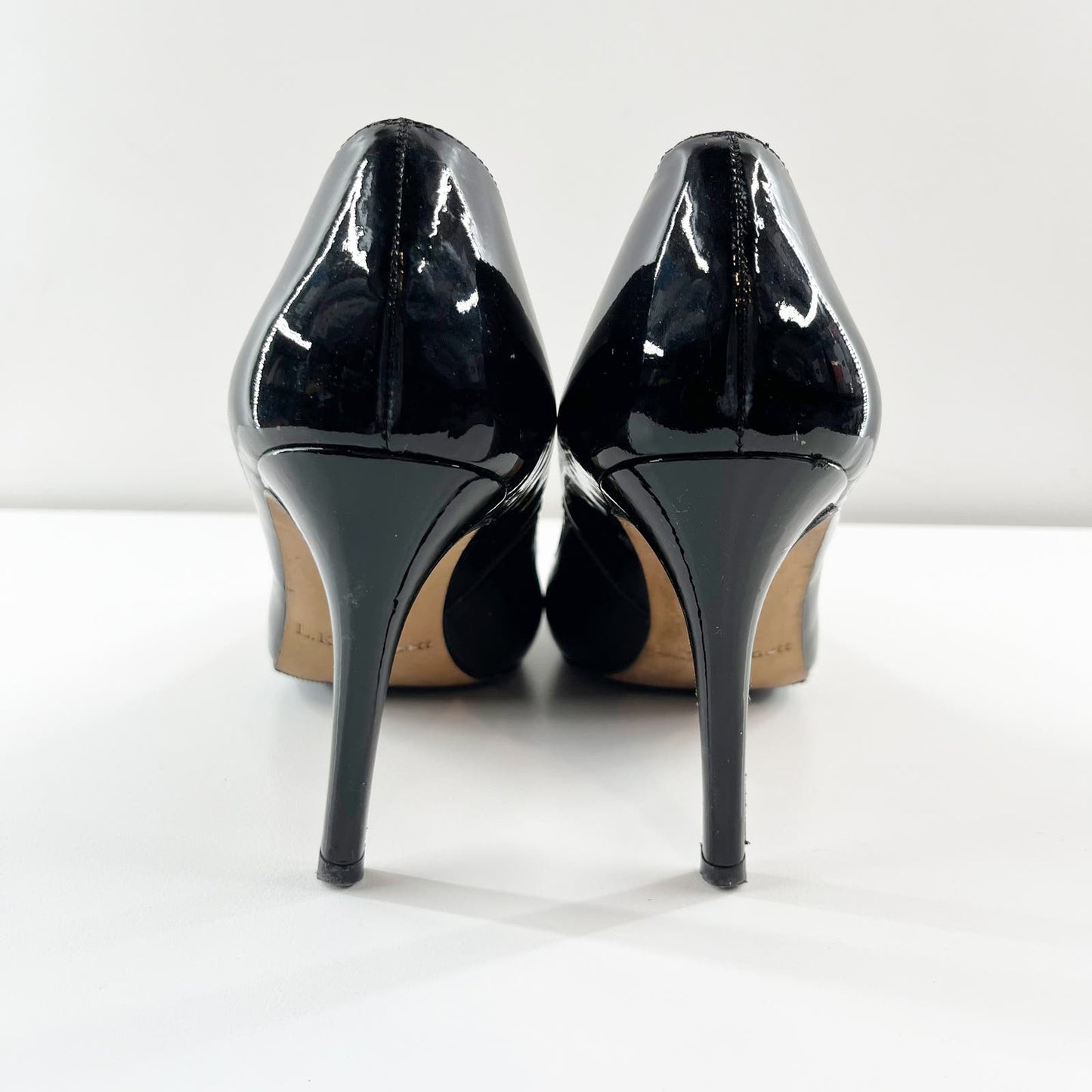 L.K. Bennett Patent Stilletto Pump Heels Black 39 / 9