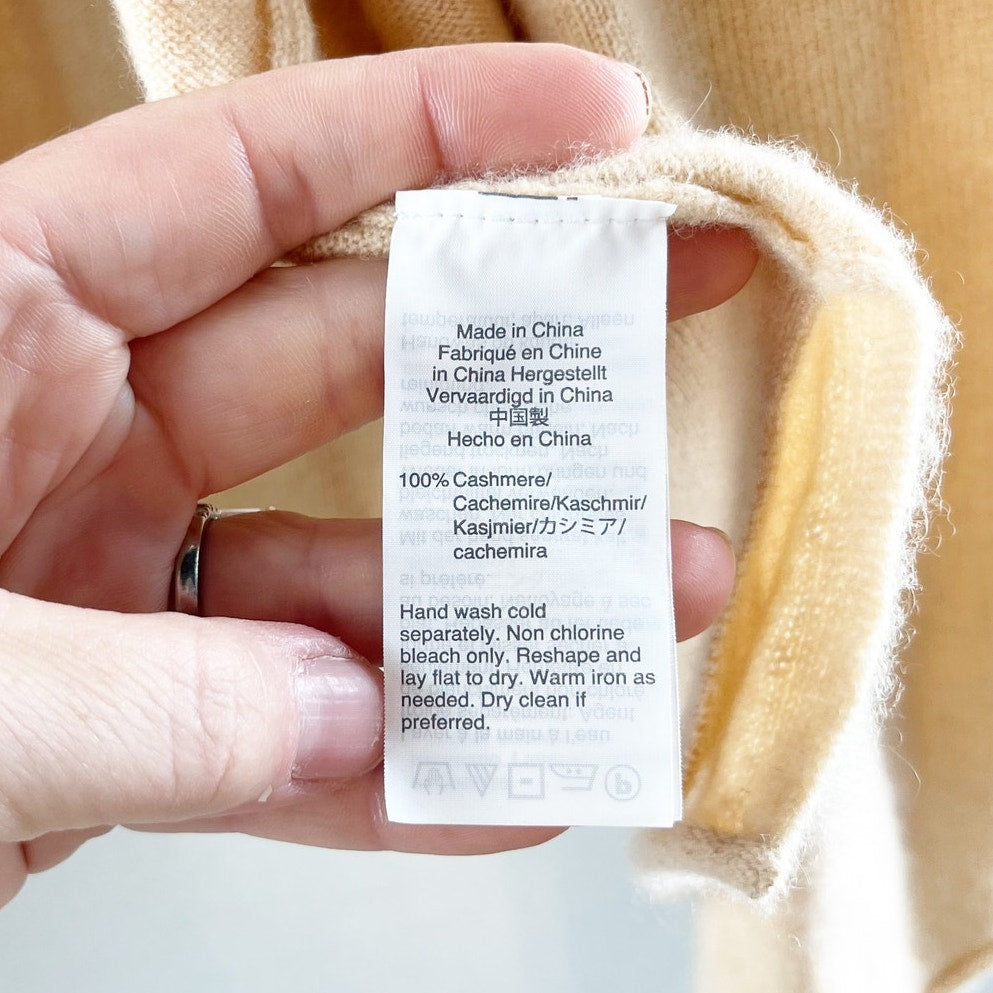 J. Crew Cashmere Long Sleeve Open Front Cardigan Sweater Heather Almond XXL