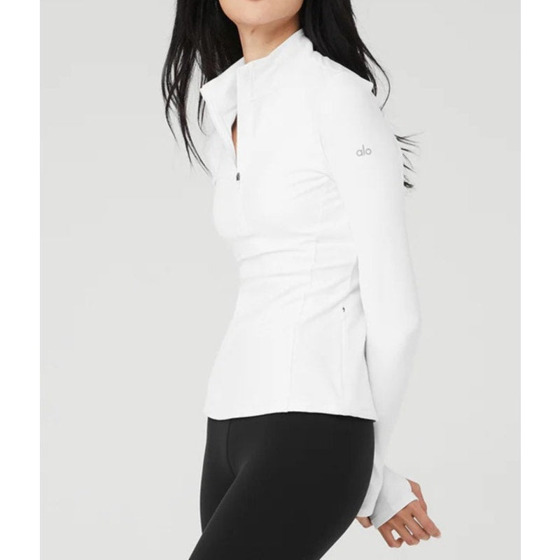 Alo Alosoft 1/2 Zip Rapid Pullover Jacket White Small