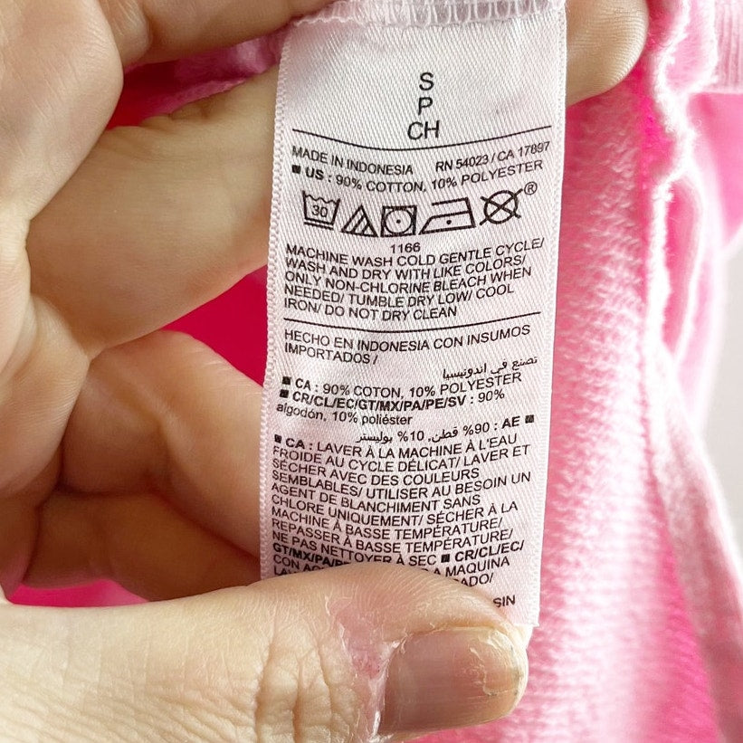Old Navy Oversized French Terry Hooded Sweatshirt Neon Pink Small