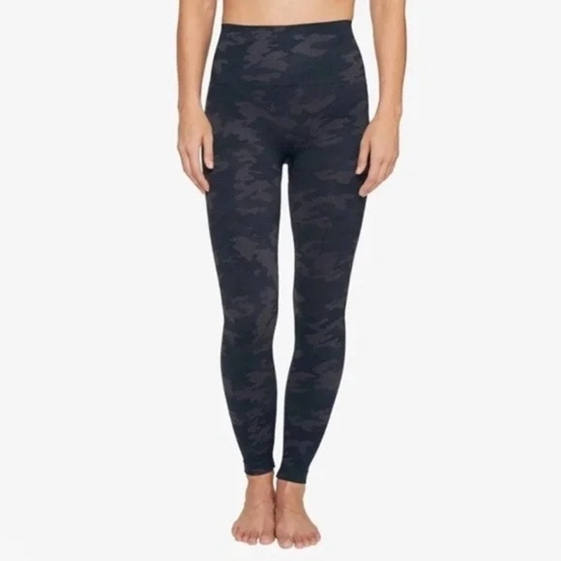 Spanx High Rise Compression Seamless Full Length Camo Leggings Blue Gray XL