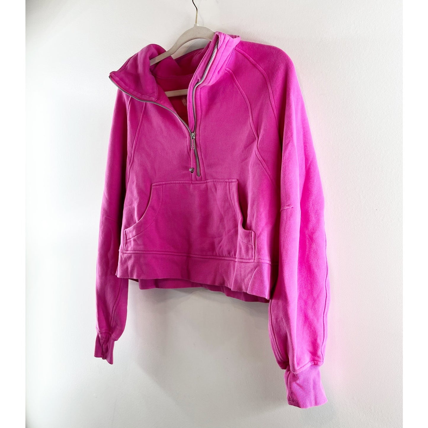 Lululemon Scuba Oversized Funnel Neck Half Zip Hoodie Pink Lychee Medium / Large