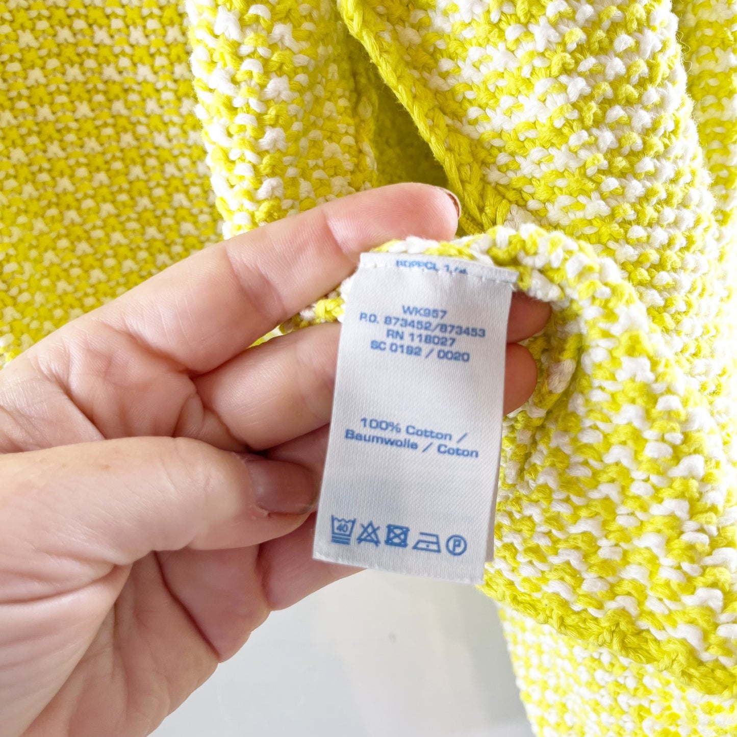 Boden Soho Cotton Long Sleeve Open-Front Knit Sweater Blazer Jacket Yellow 14