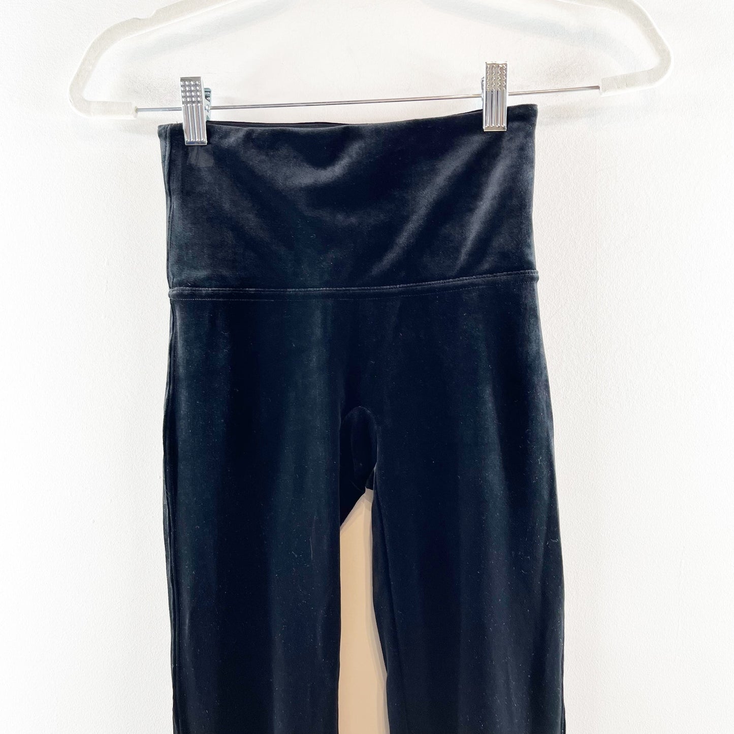 Spanx High Rise Tummy Control Compression Velvet Leggings Black Small