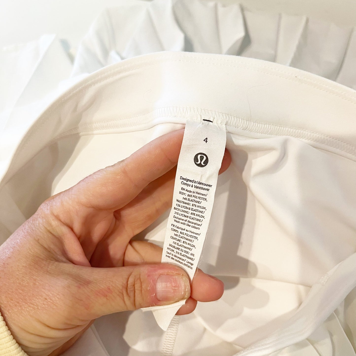 Lululemon High-Rise Pleated Tennis Mini Skirt Skort White 4
