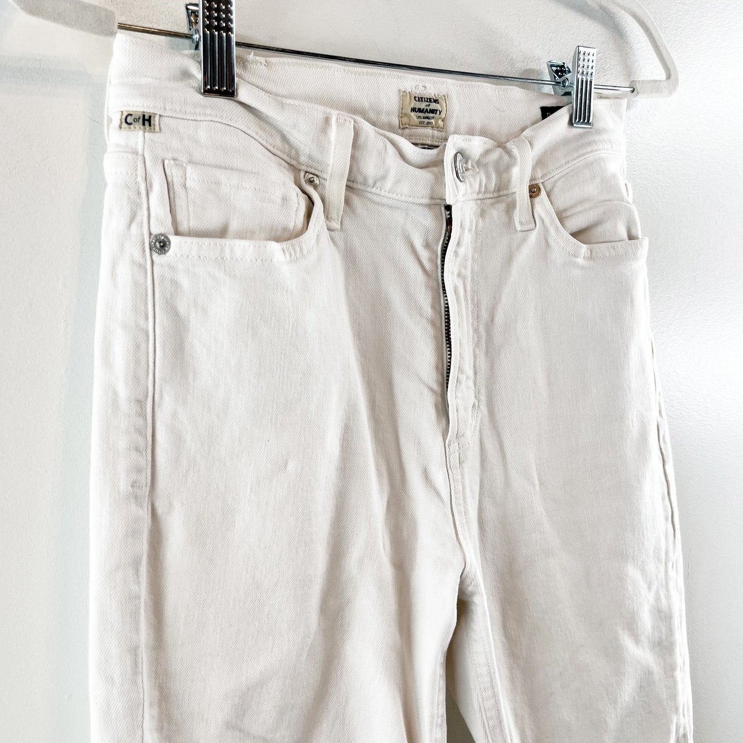 Citizens Of Humanity High Rise Demy Cropped Flare Jeans White 26 / 2