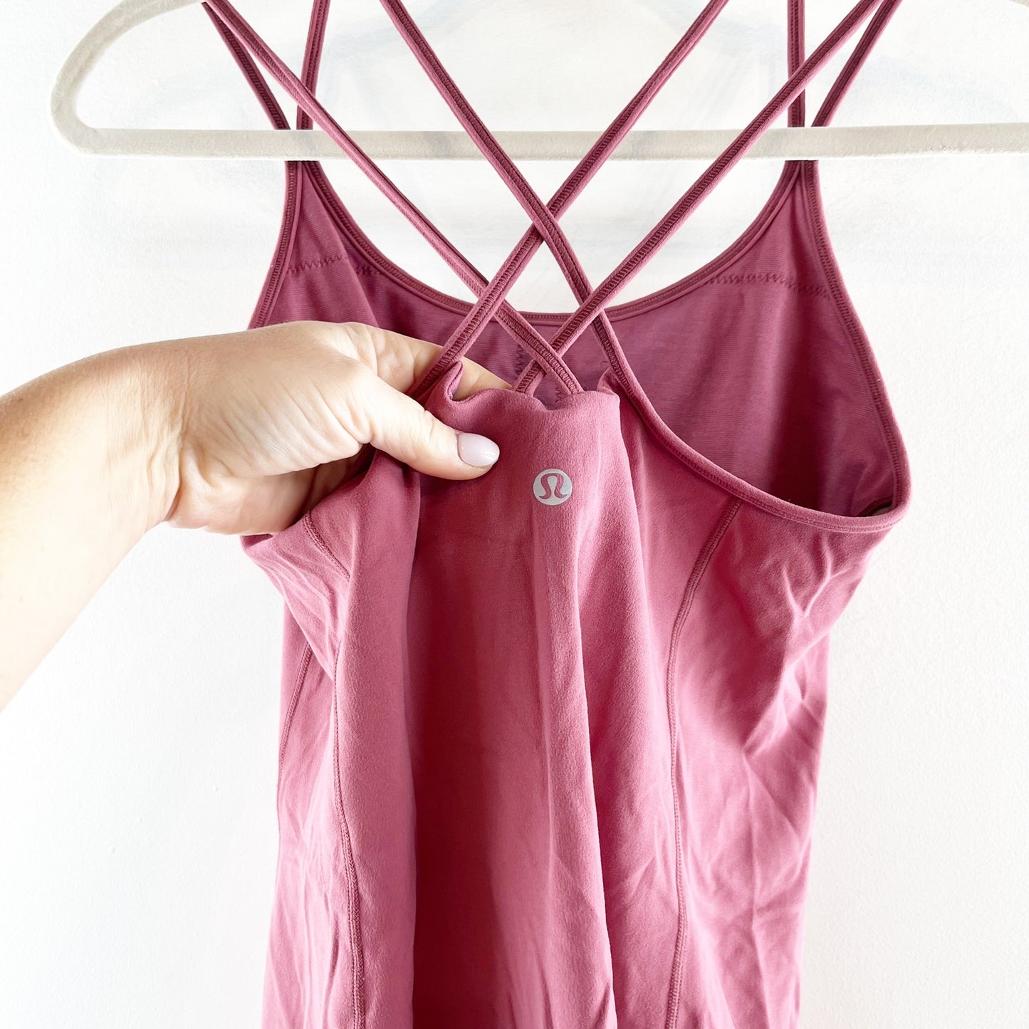 Lululemon Free To Be Scoop Neck Strappy Tank Top Nulu Misty Merlot Red 6
