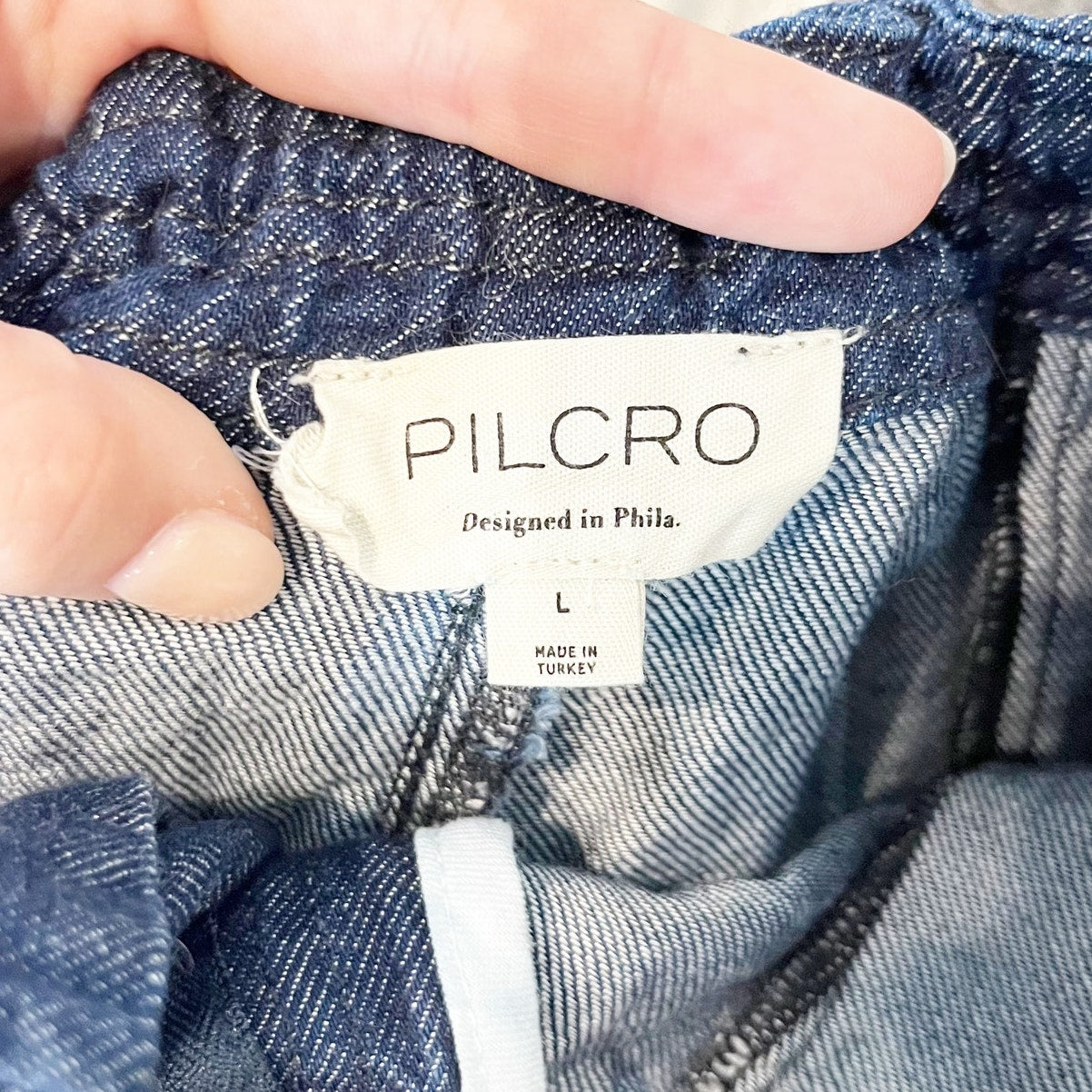 Anthropologie Pilcro Mid-Rise Denim Parachute Shorts Blue Large