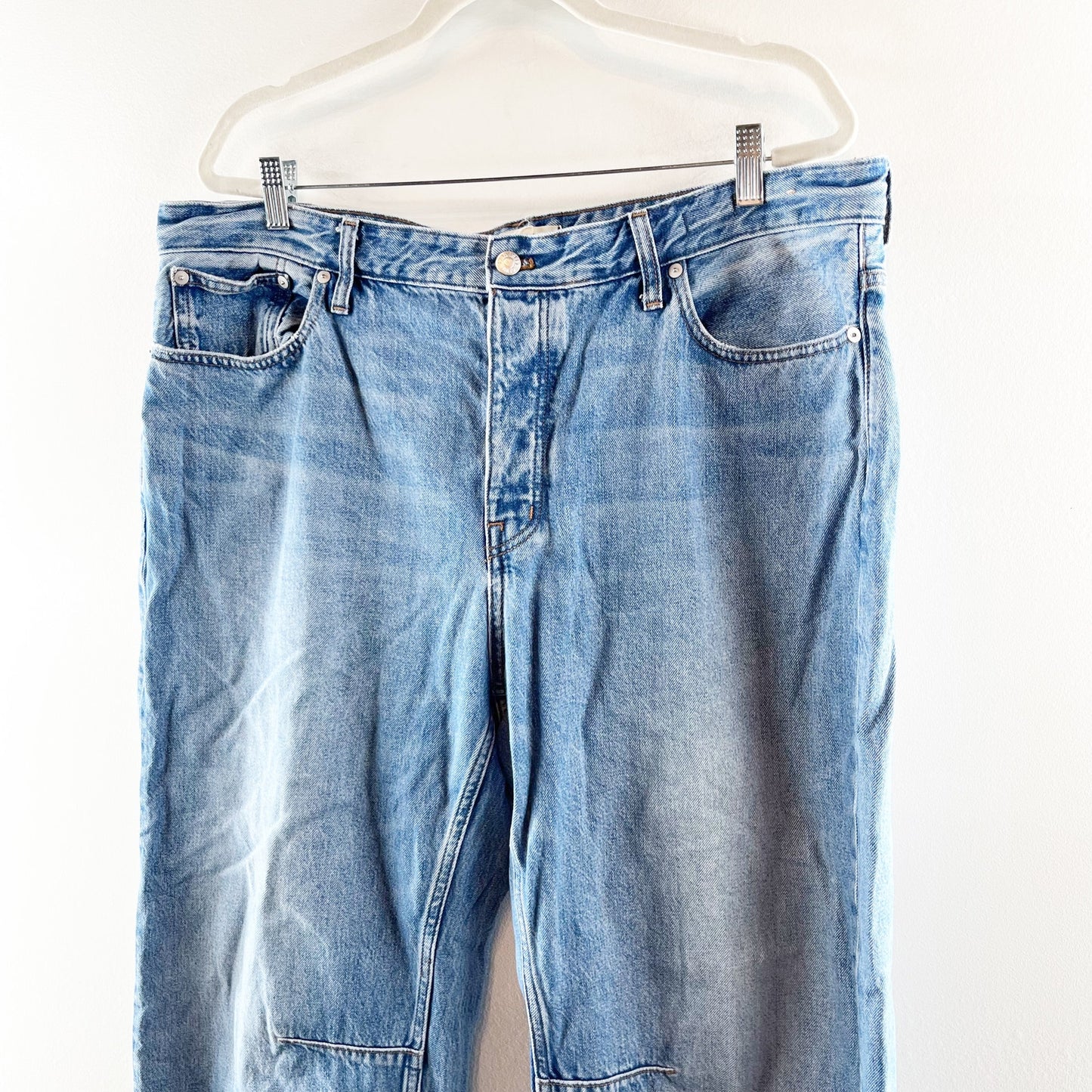 Madewell The Darted Barrel Leg Jeans Dobbins Wash Blue 32 / 14
